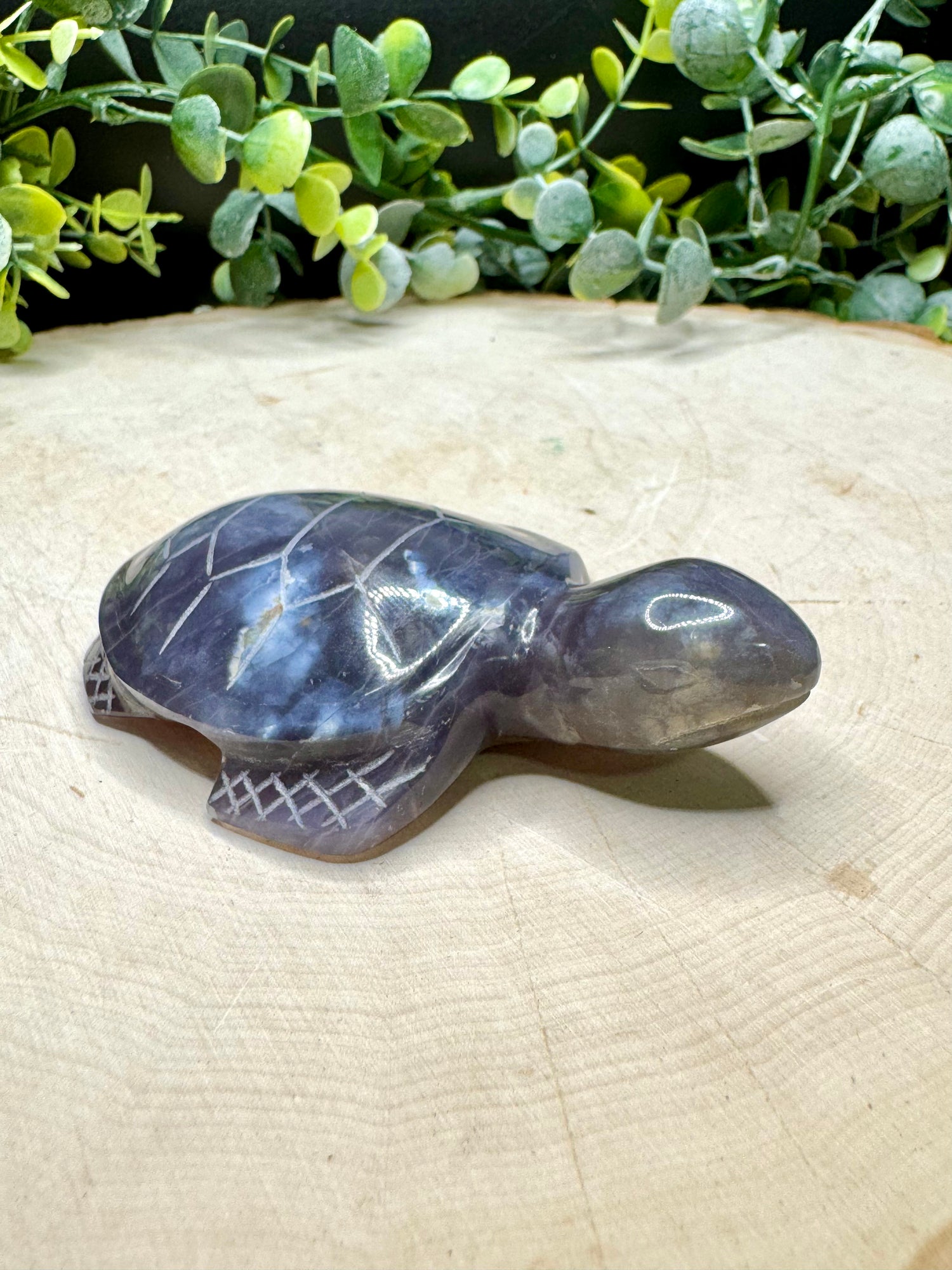 Purple Chalcedony Turtle Carvings