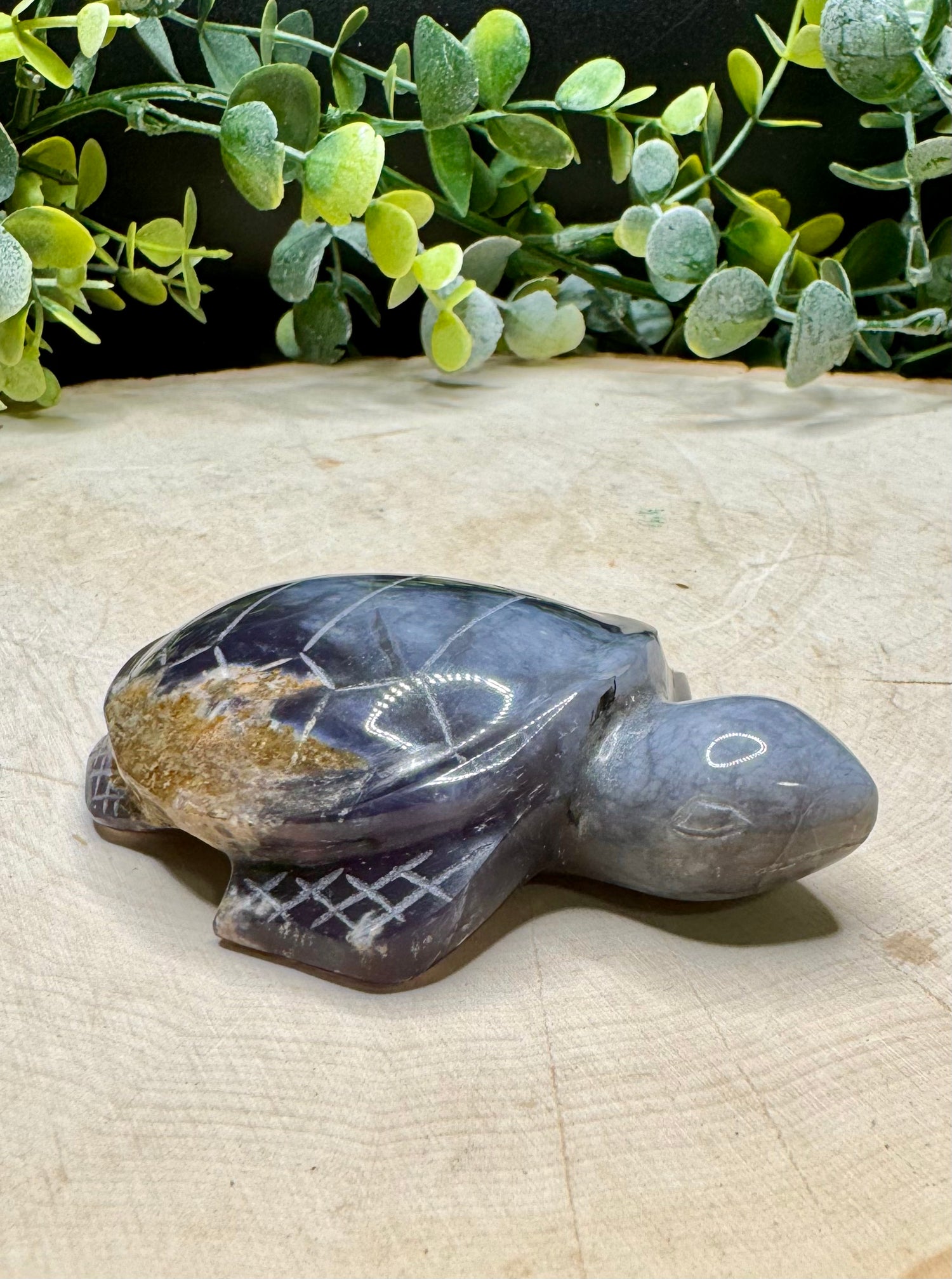 Purple Chalcedony Turtle Carvings