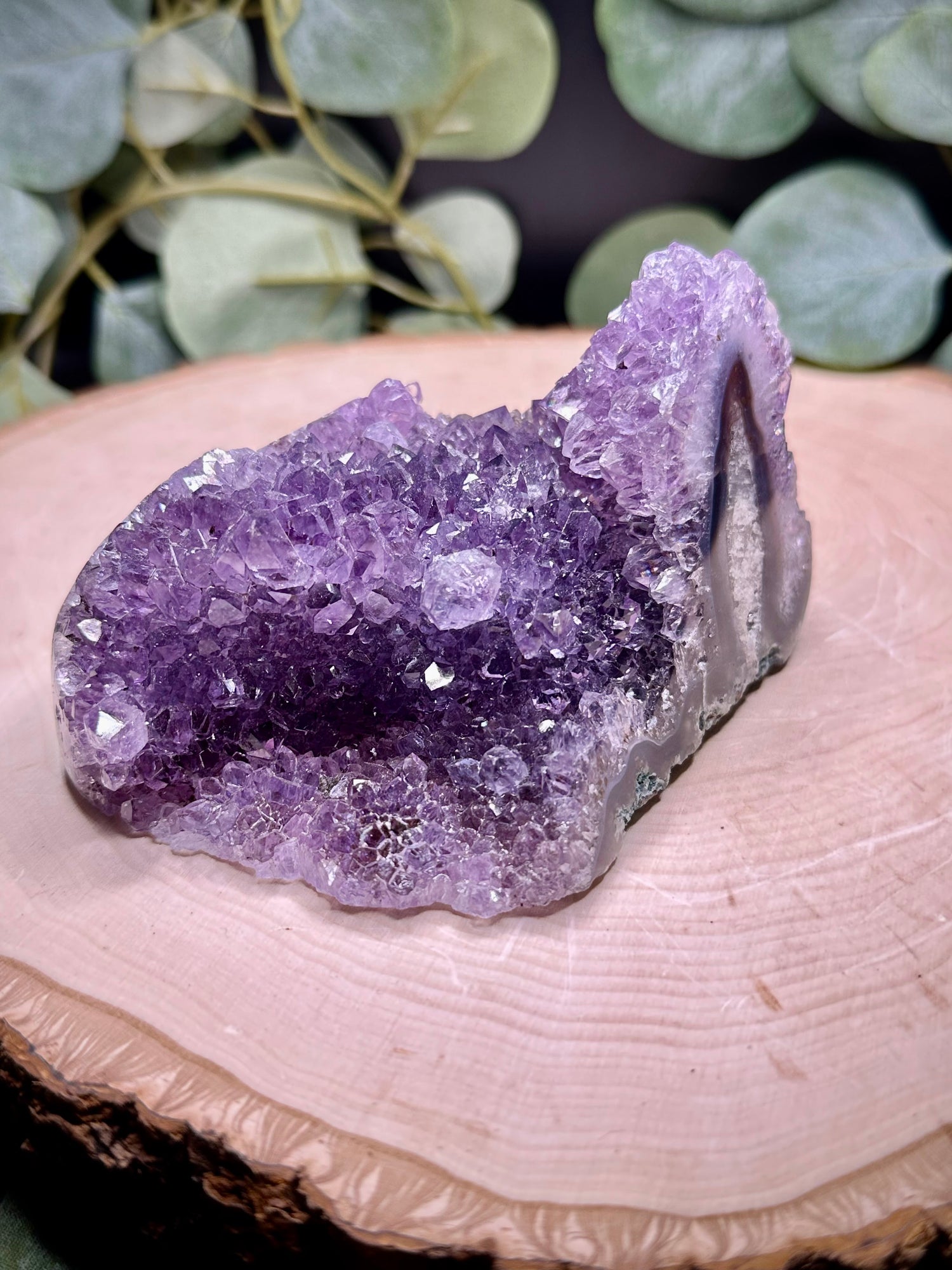 Brazilian Agate Amethyst Clusters