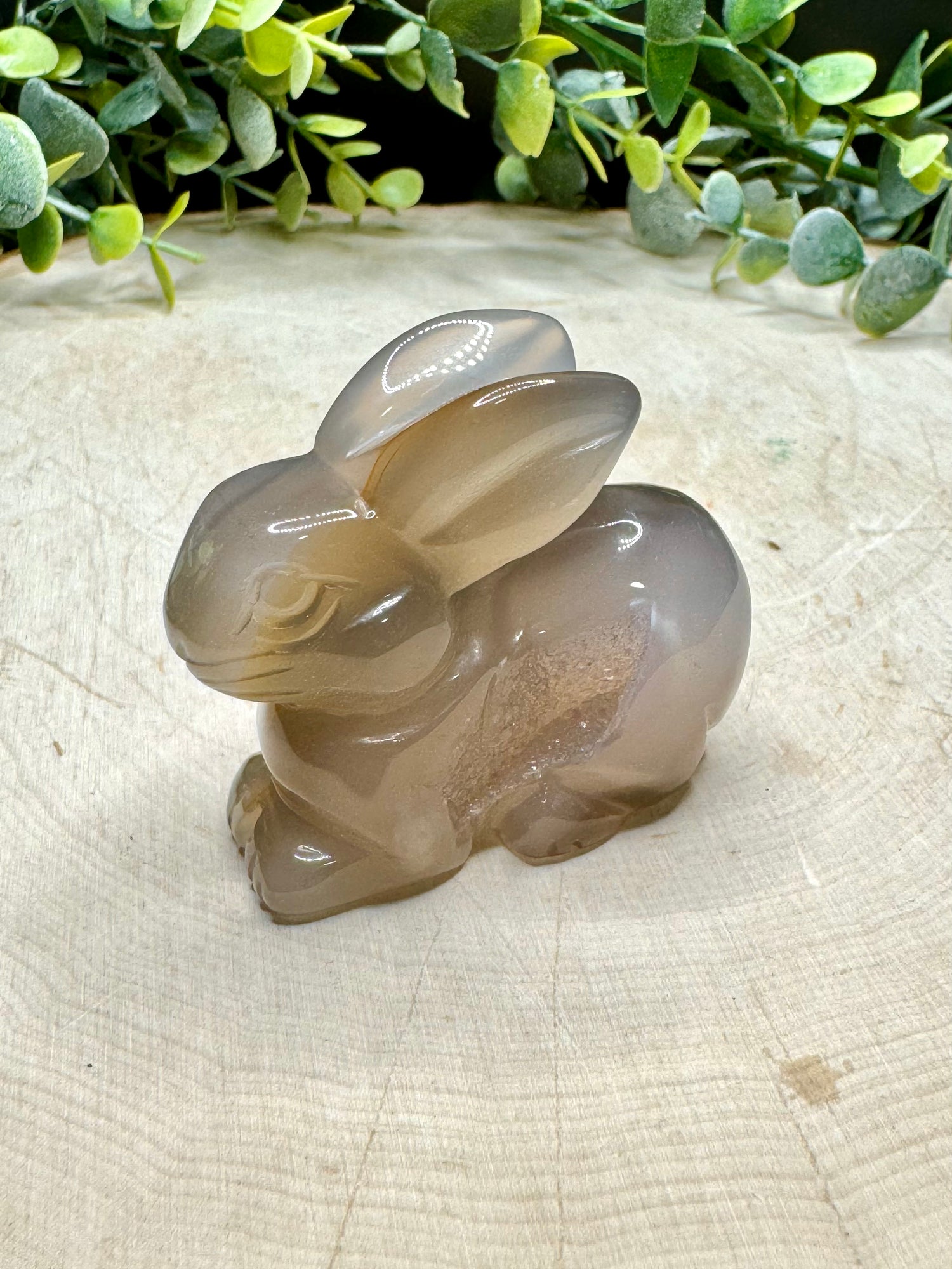 Druzy Agate Rabbit Carvings