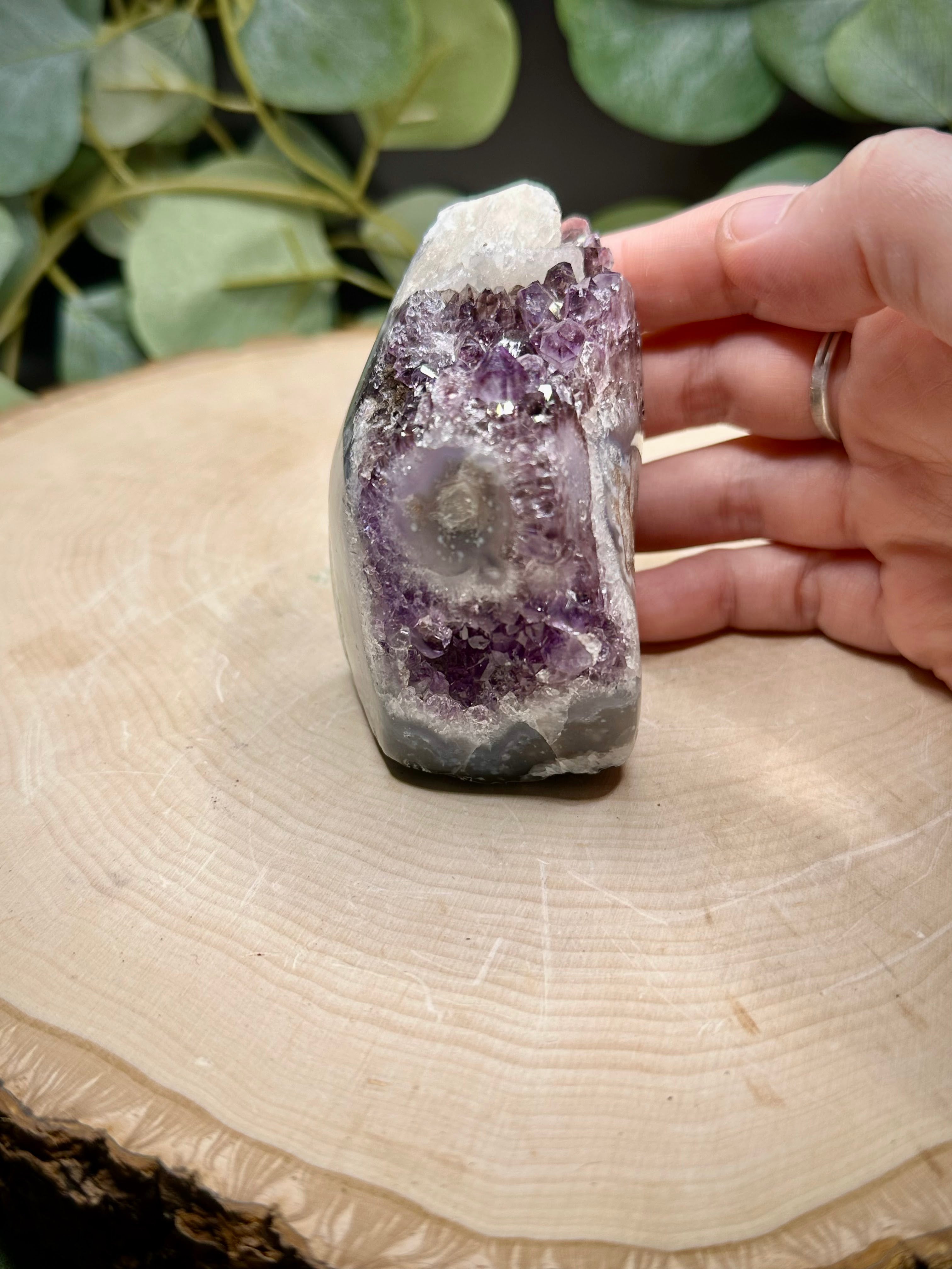 Brazilian Agate Amethyst Clusters