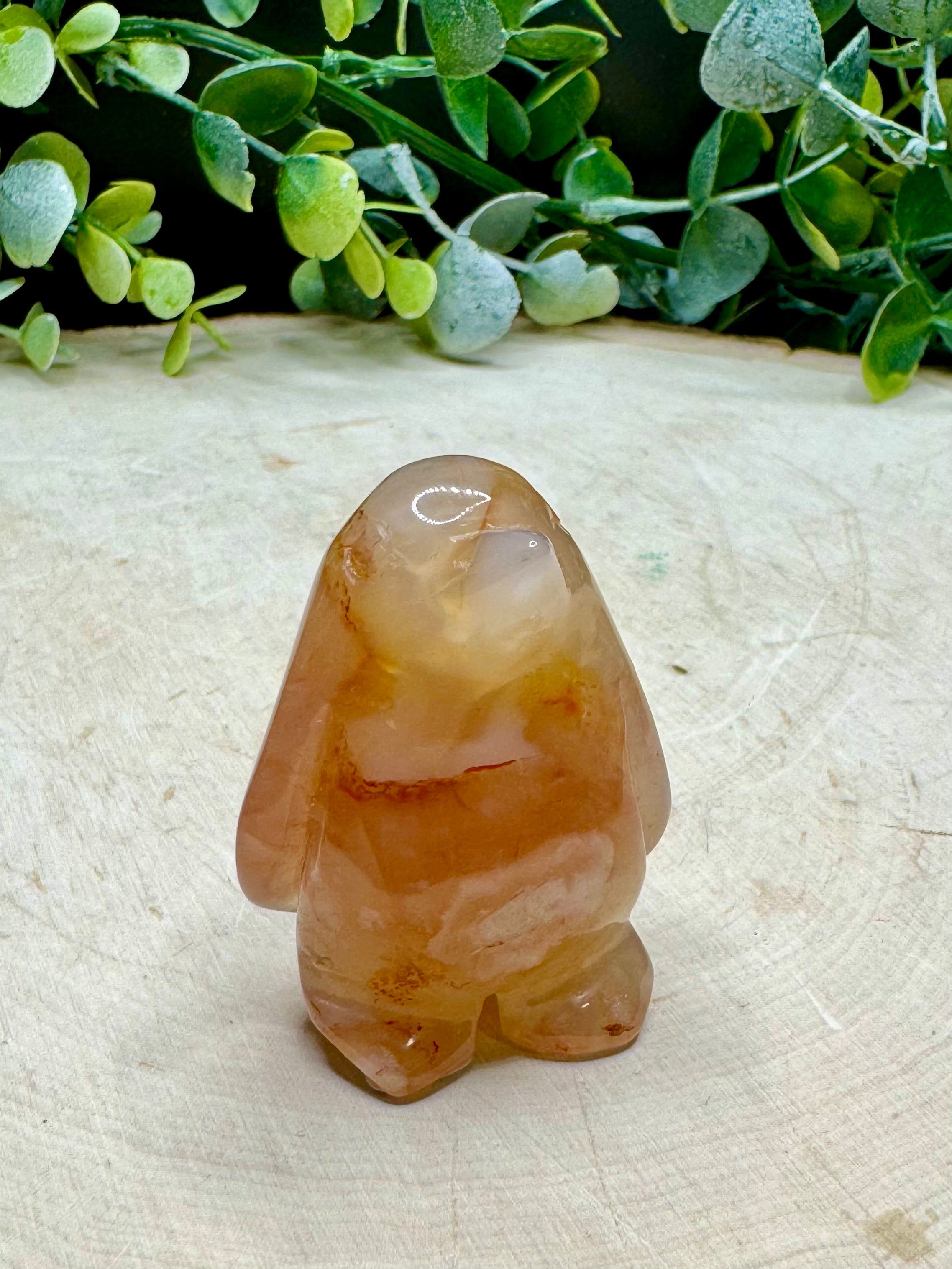 Flower Agate Penguin Carvings