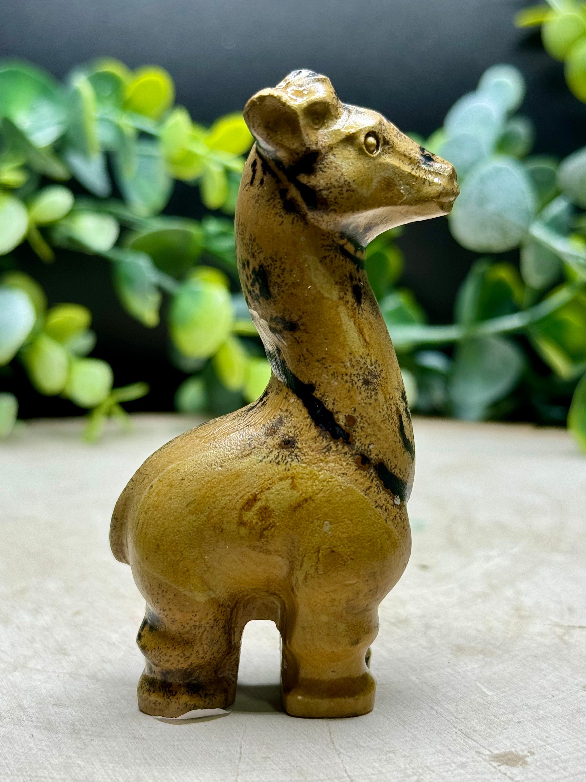 Picture Jasper Giraffe Carving