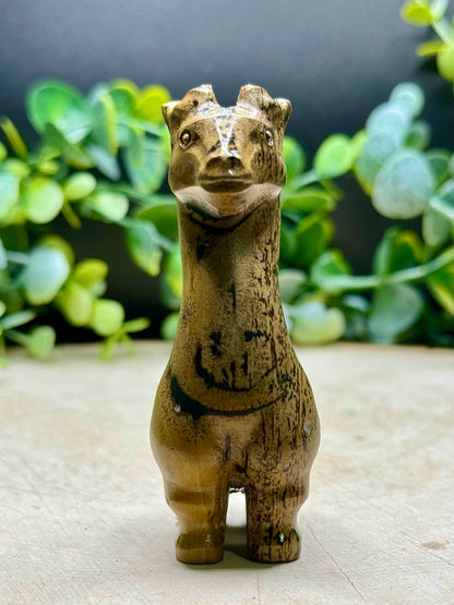 Picture Jasper Giraffe Carving