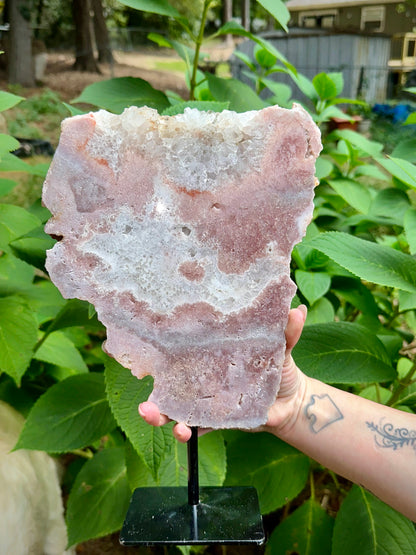 Pink Amethyst Slab on Stand 