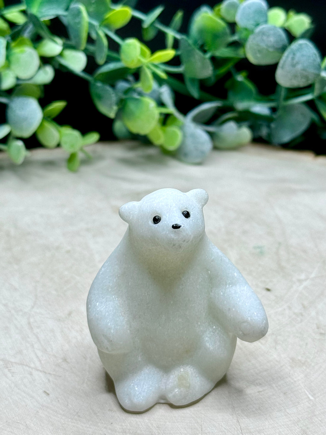White Jade Polar Bear Carvings