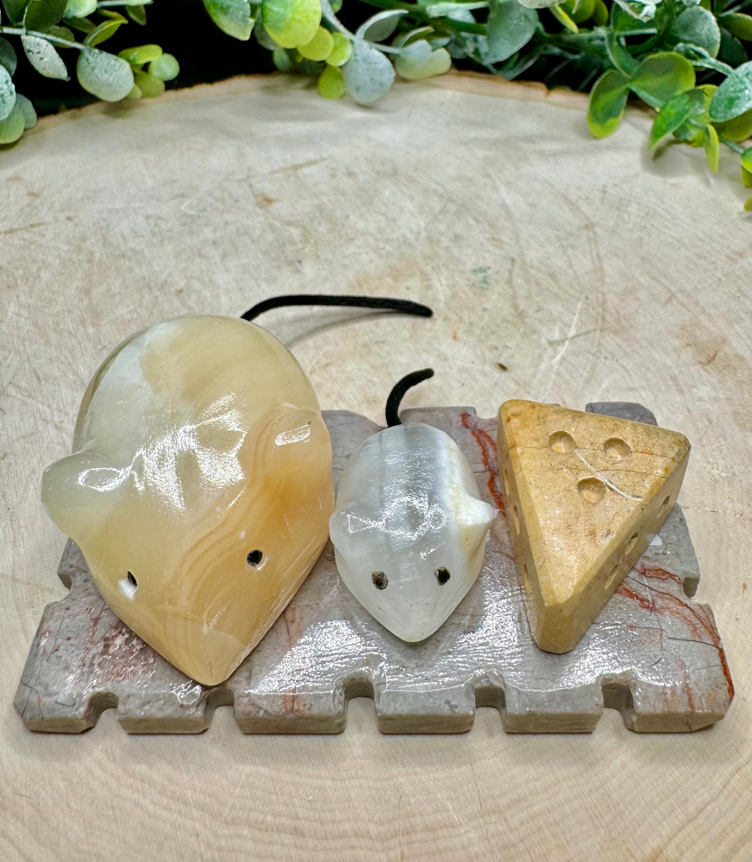 Marble Mice &amp; Cheese Carvings