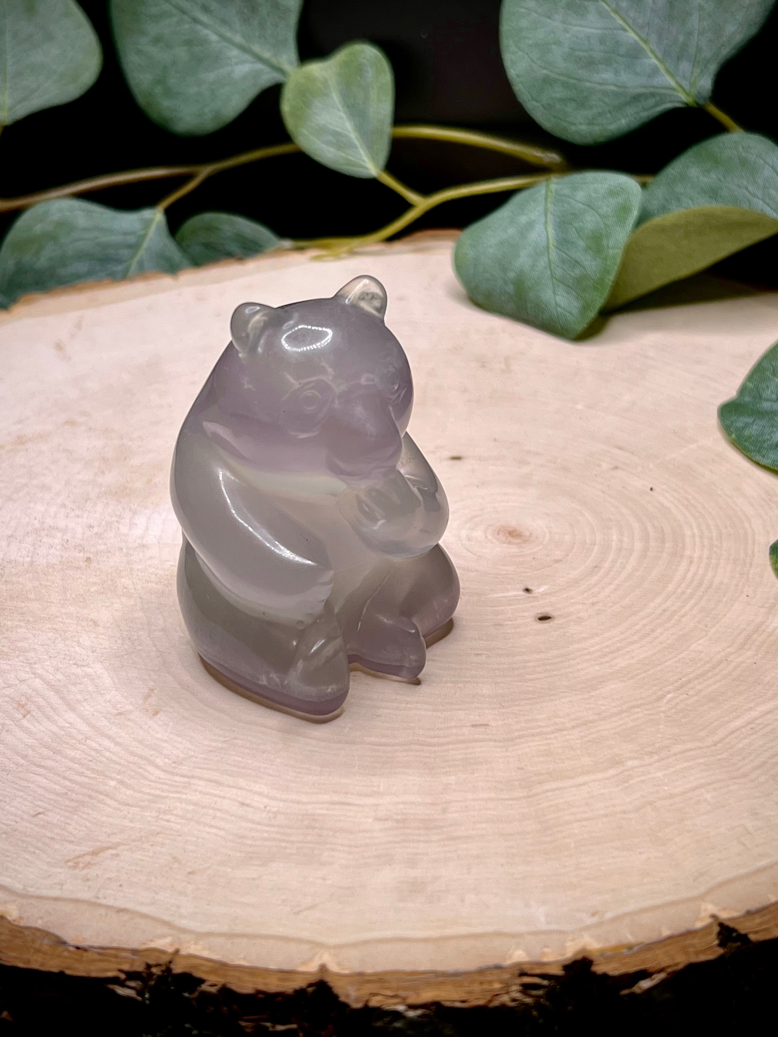 Lavender Fluorite Panda Carving