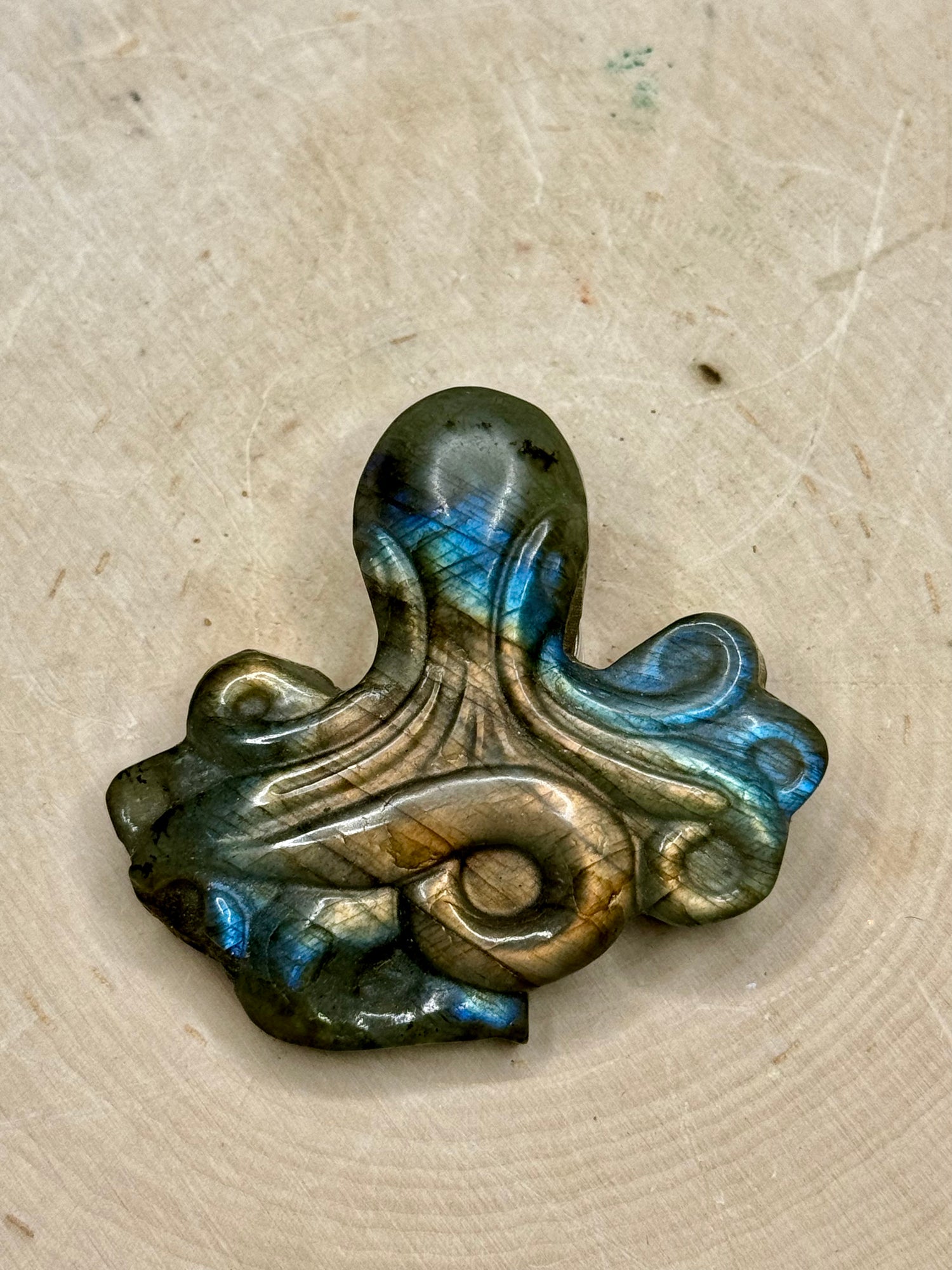 Labradorite Octopus Small Carving