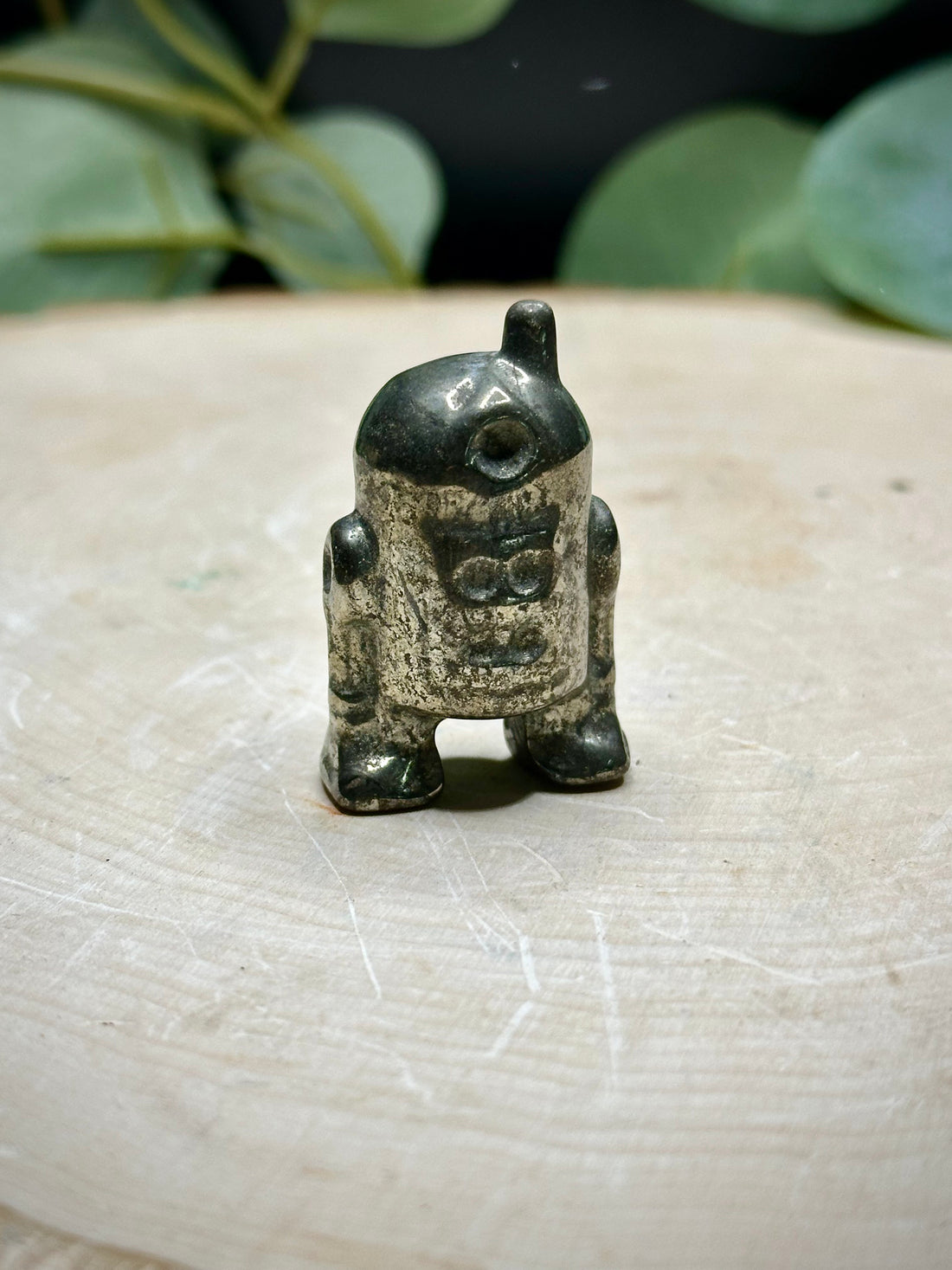 Pyrite R2D2 Carving