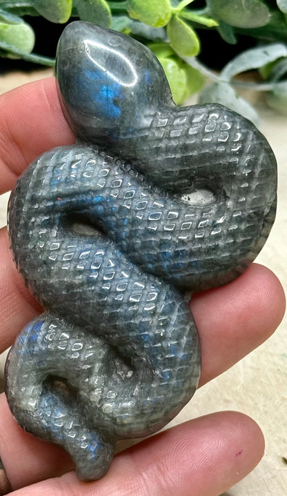 Labradorite Snake Carving