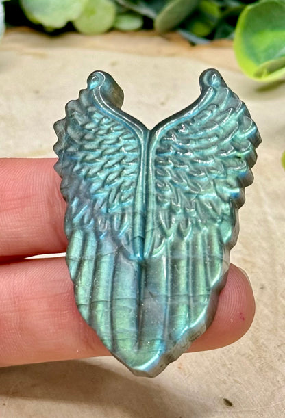 Labradorite Wing Carvings