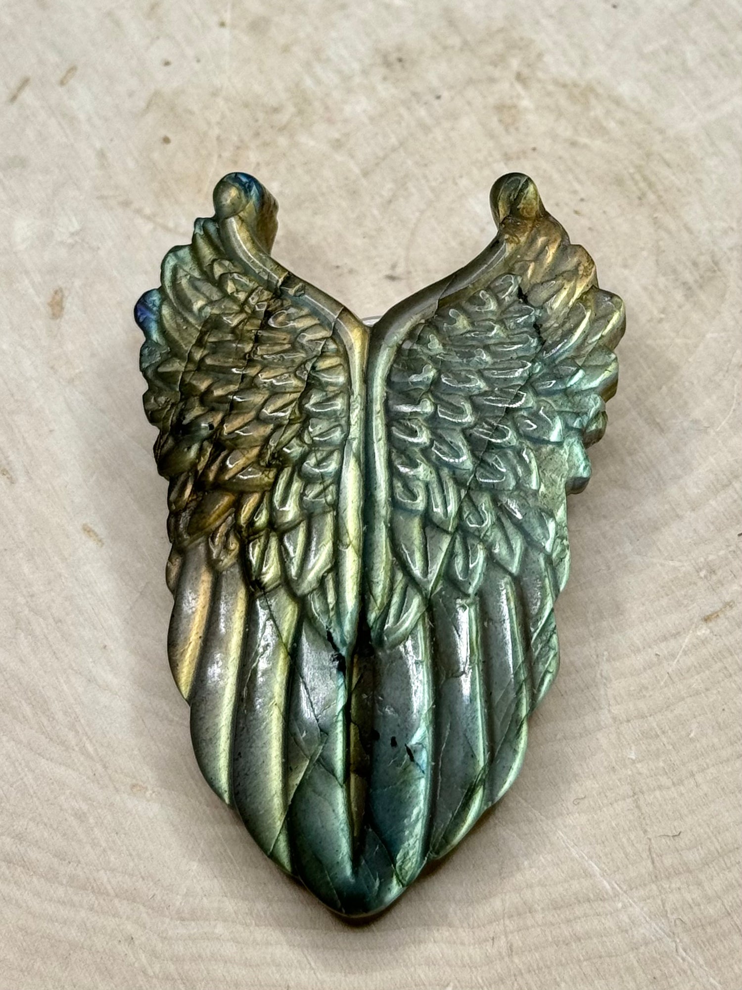 Labradorite Wing Carvings