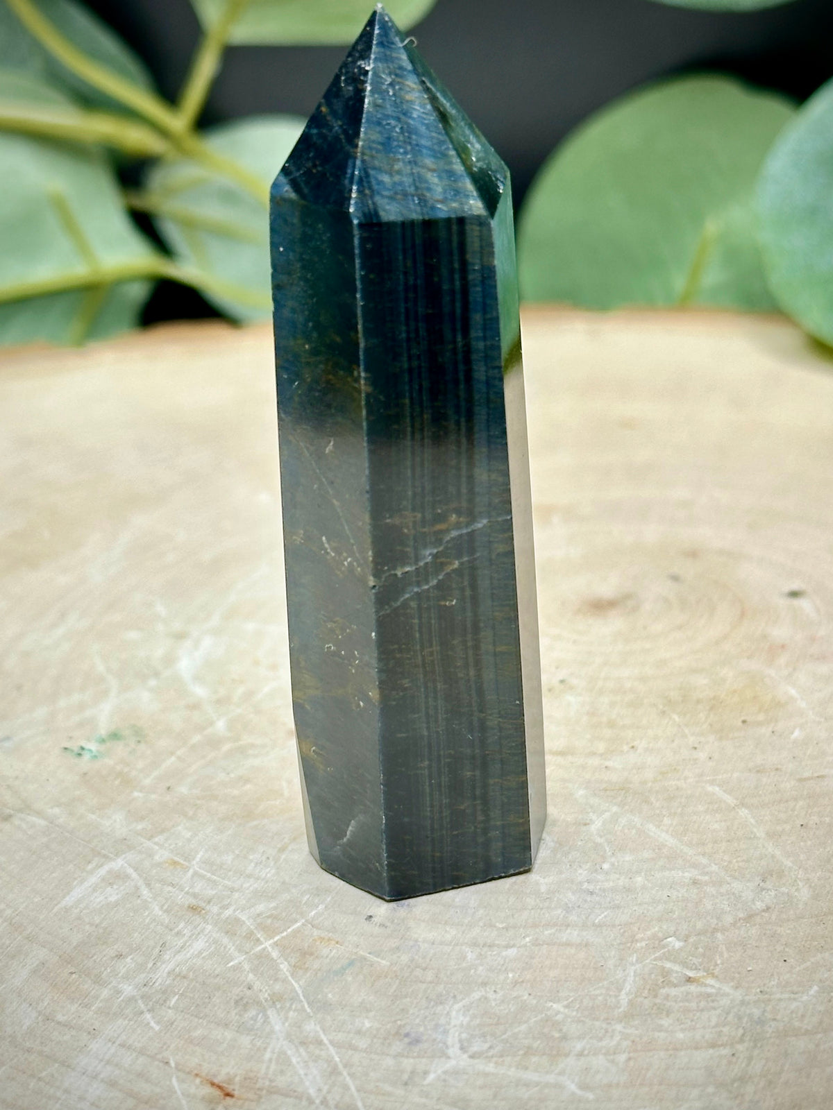 Blue Tiger’s Eye Towers | Hawk’s Eye Crystal Points - Still Water Crystals