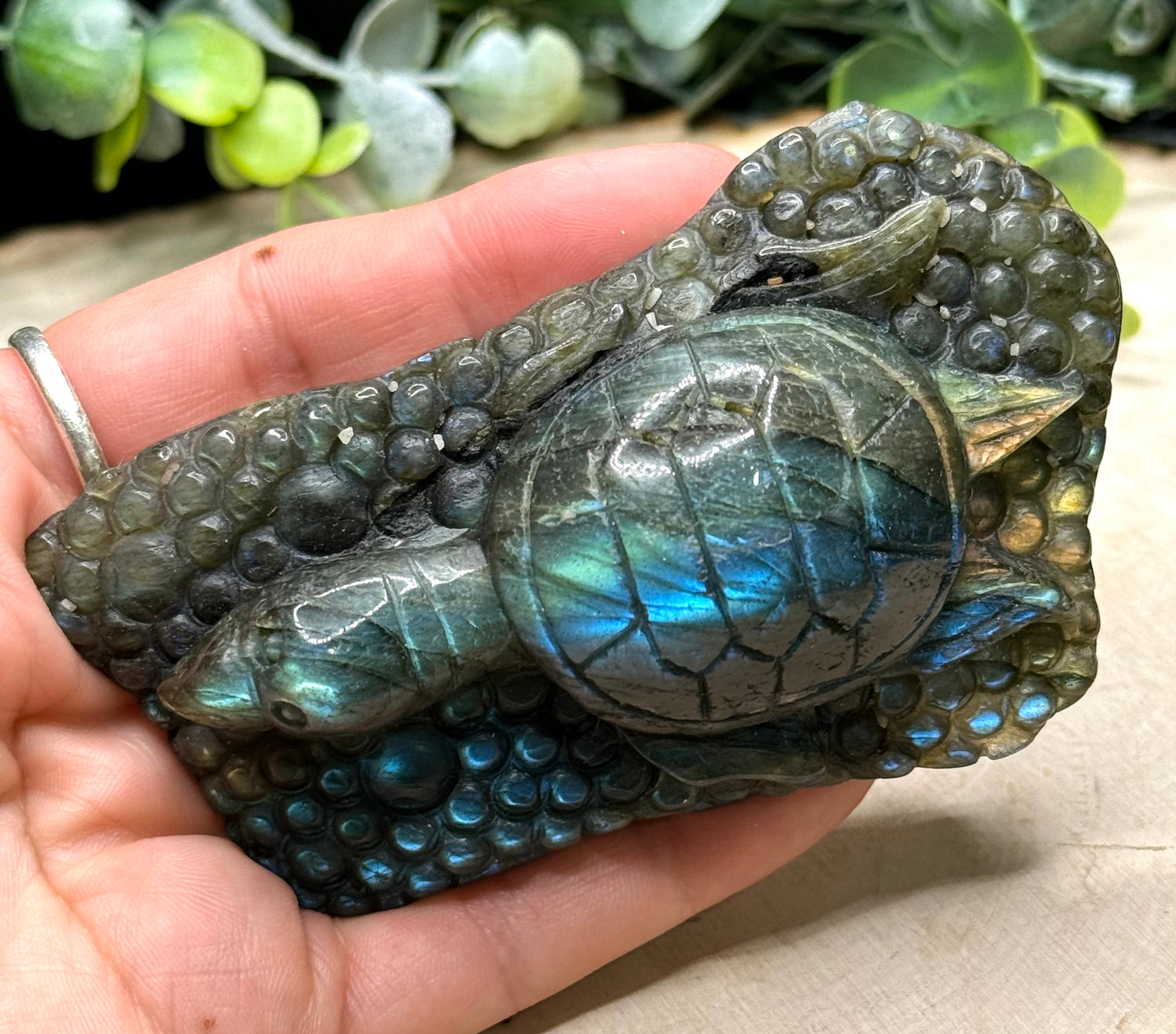 Labradorite Sea Turtle Carvings