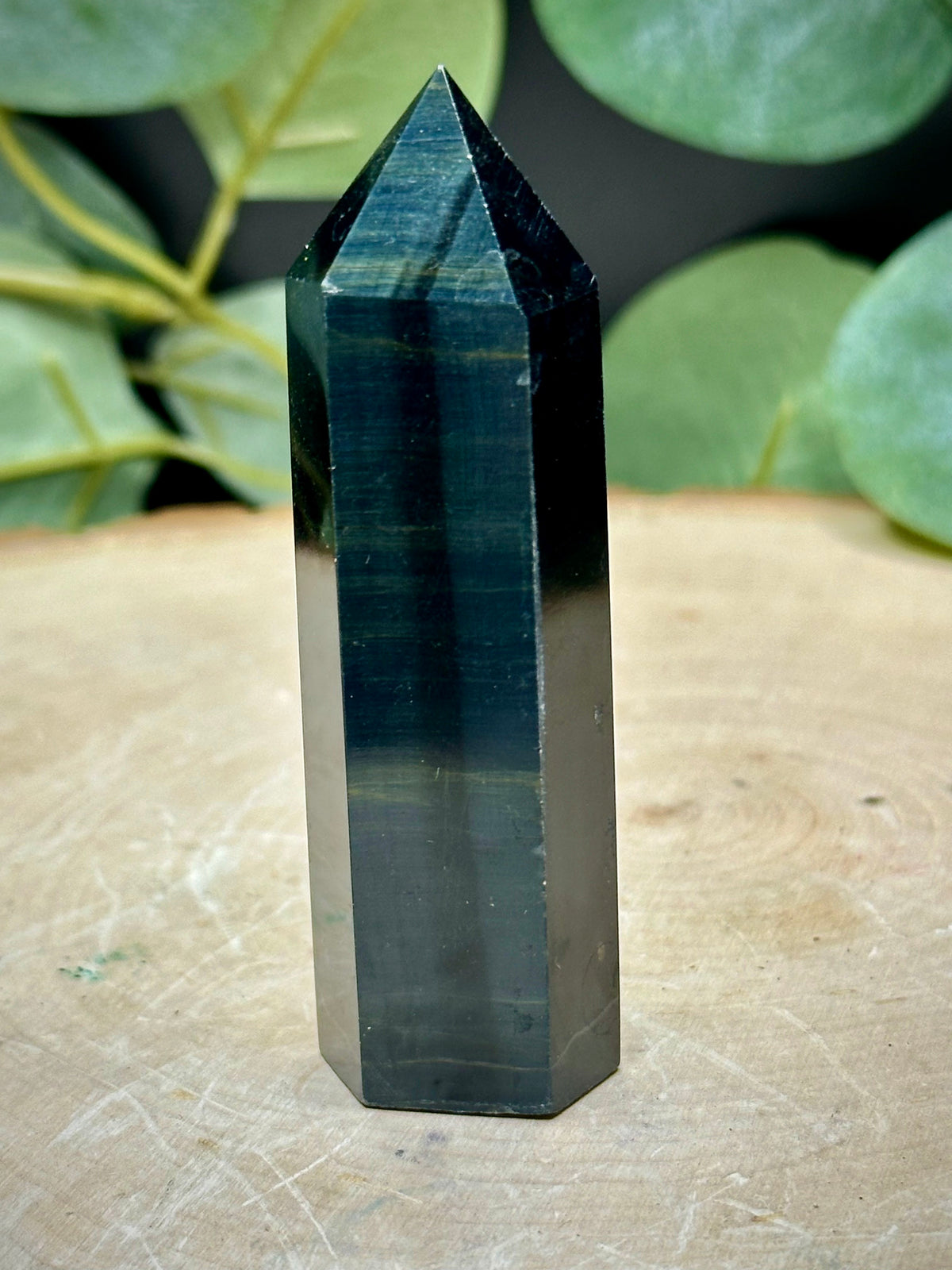 Blue Tiger’s Eye Towers | Hawk’s Eye Crystal Points - Still Water Crystals