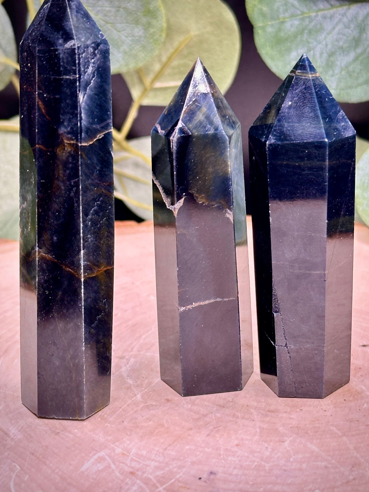 Blue Tiger’s Eye Towers | Hawk’s Eye Crystal Points - Still Water Crystals