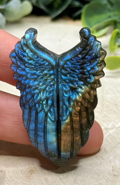 Labradorite Wing Carvings