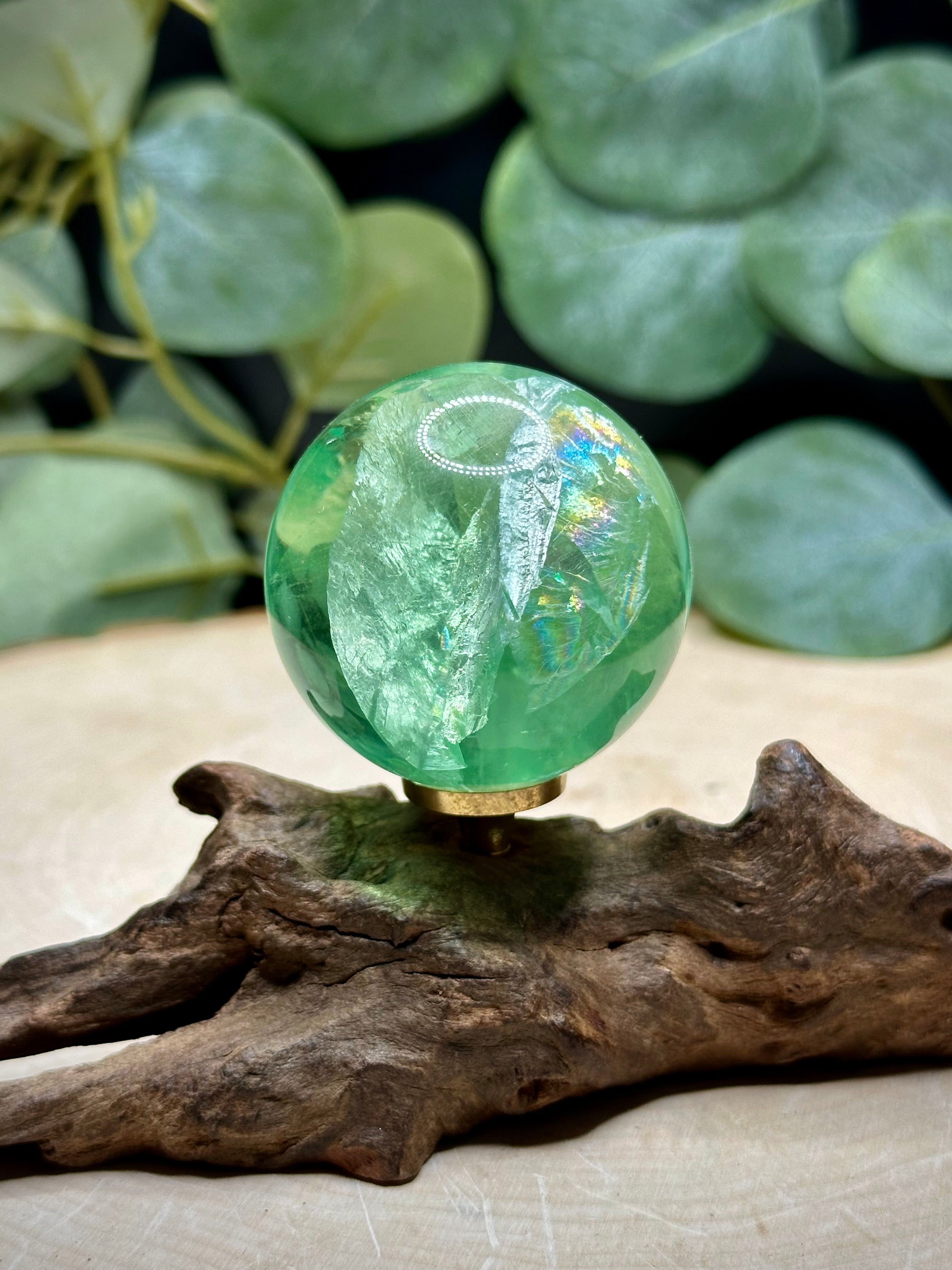 Rainbow Green Fluorite Spheres