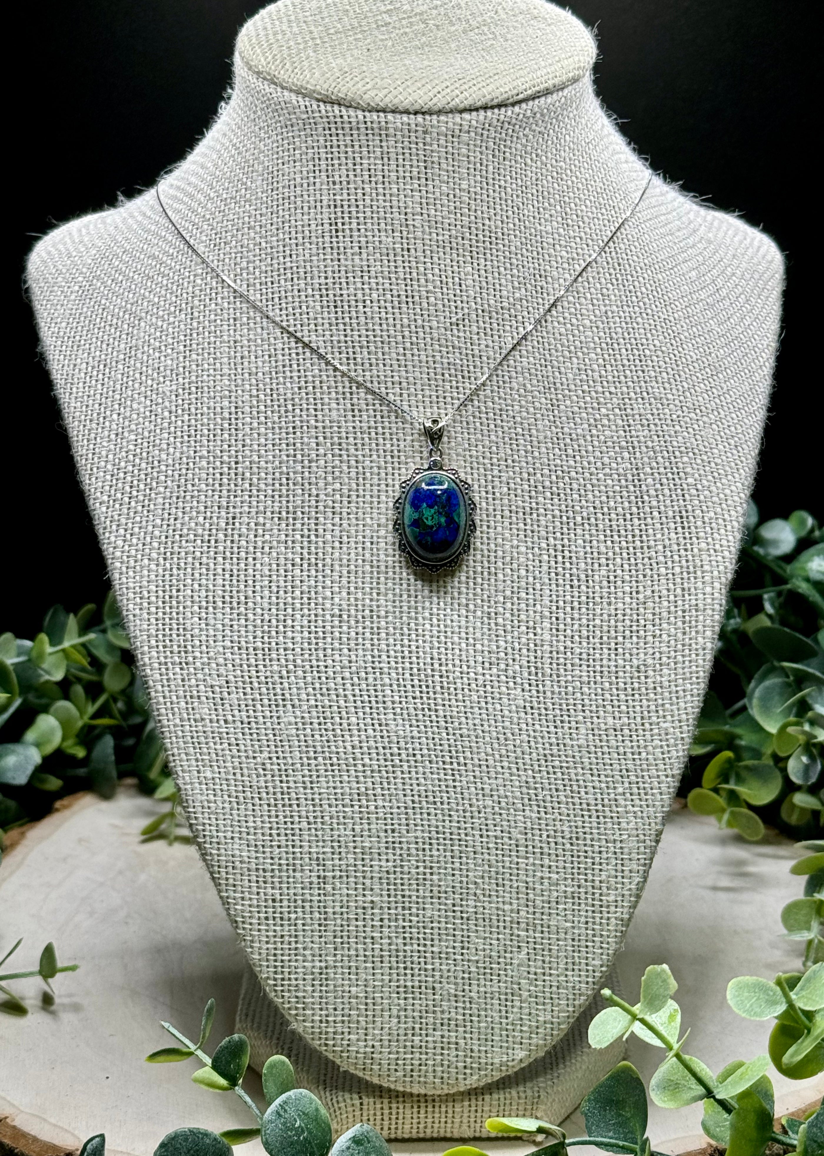 Azurite and Malachite Pendant