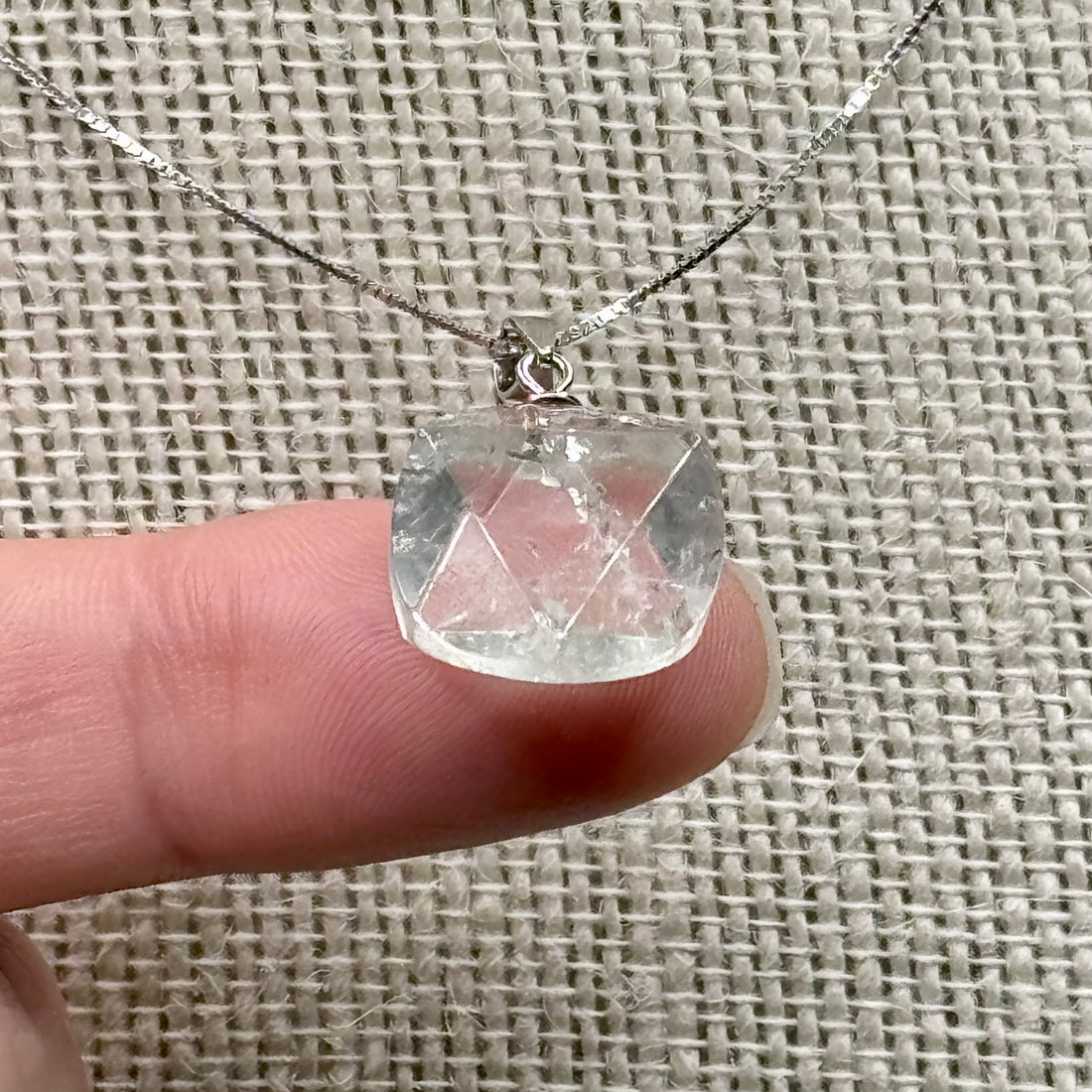 Faceted Round Prasiolite Pendant