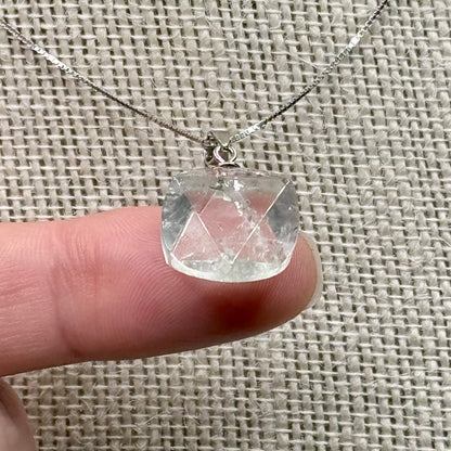 Faceted Round Prasiolite Pendant