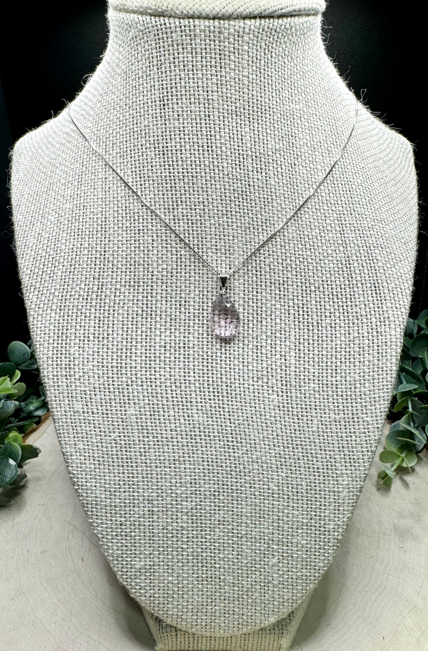 Amethyst Faceted Teardrop Pendant