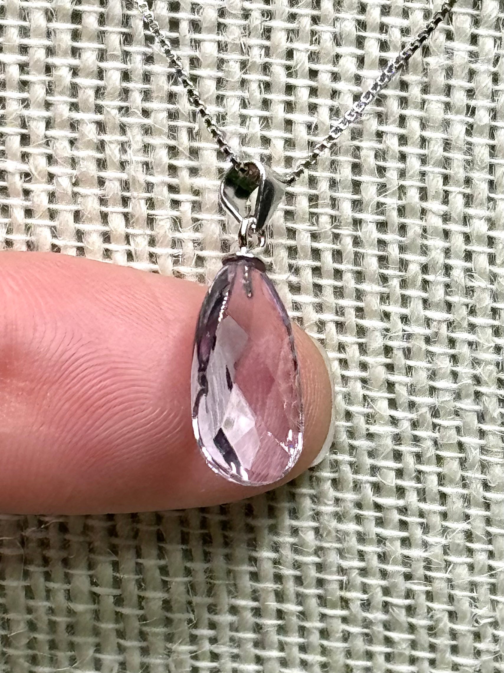 Amethyst Faceted Teardrop Pendant