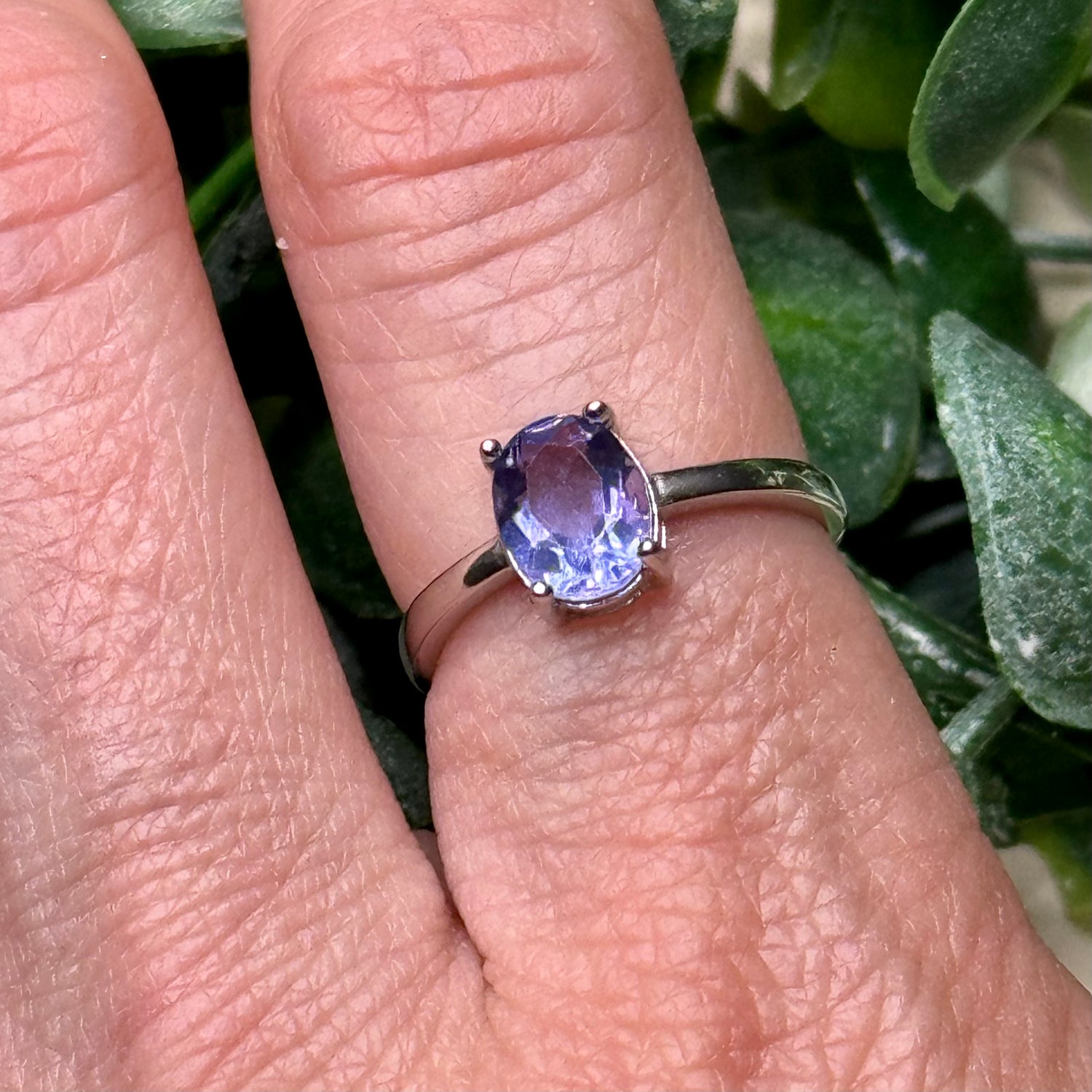 Blue Fluorite Faceted Ring