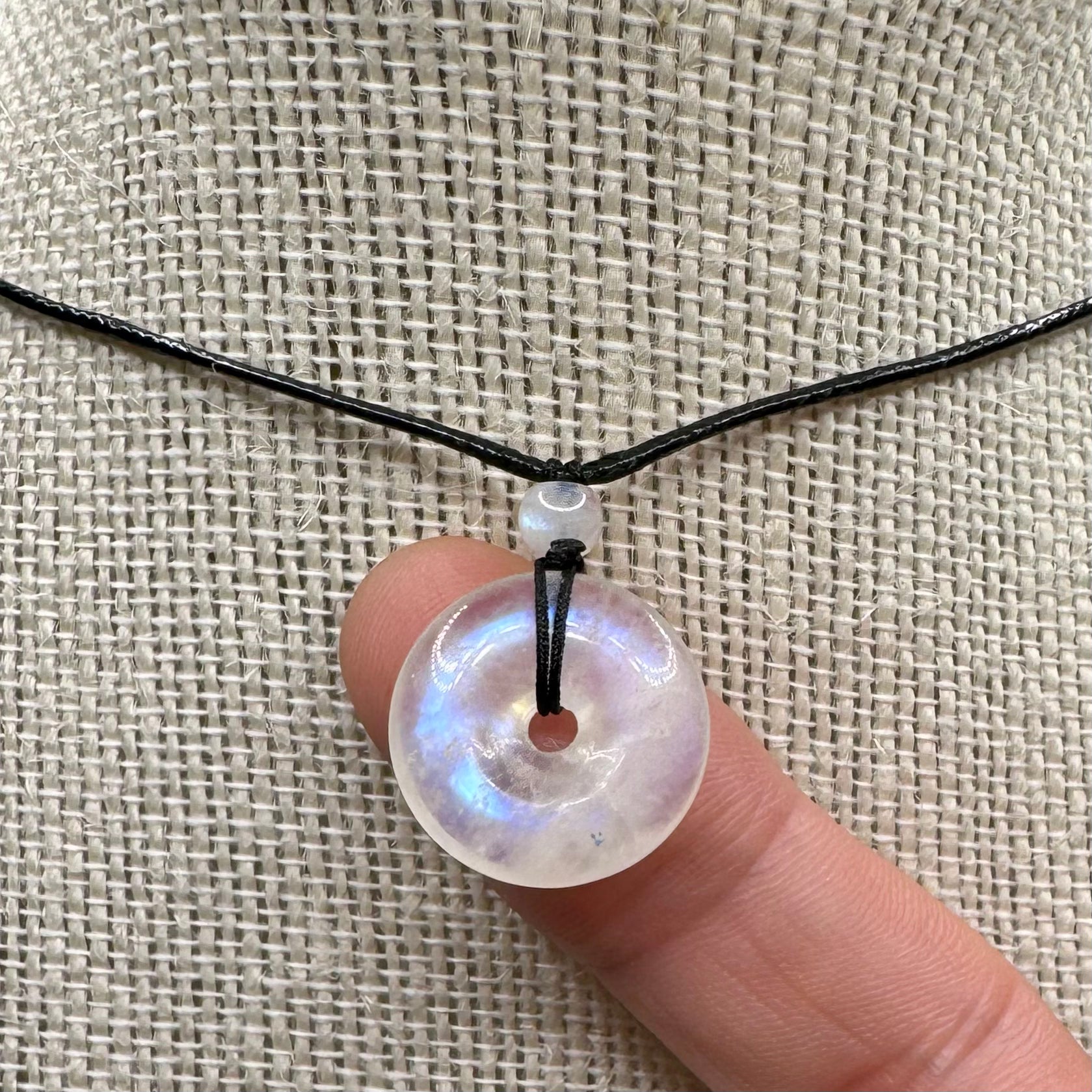 Moonstone Donut Pendant Necklace