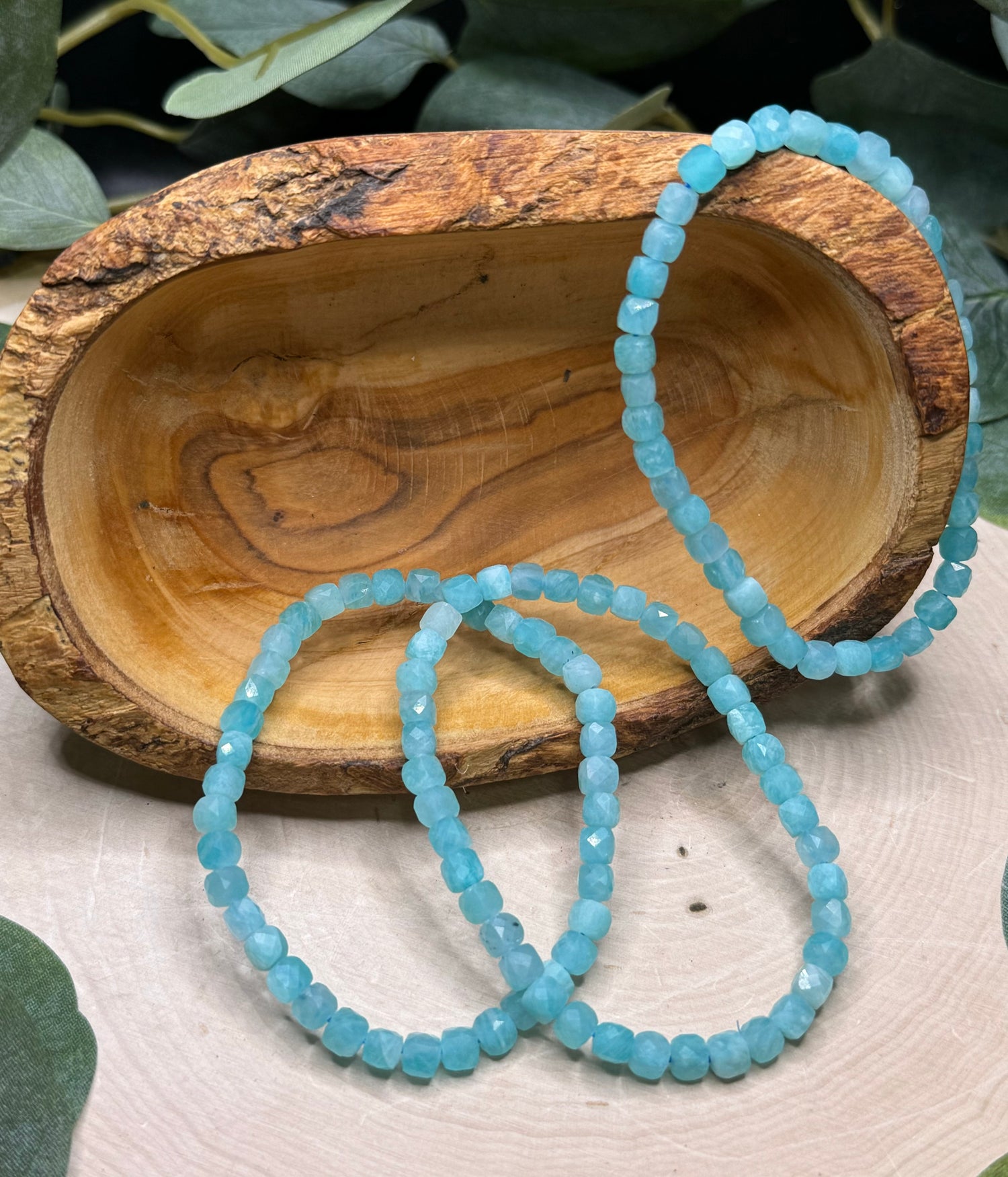 Faceted Amazonite 5mm Bracelets