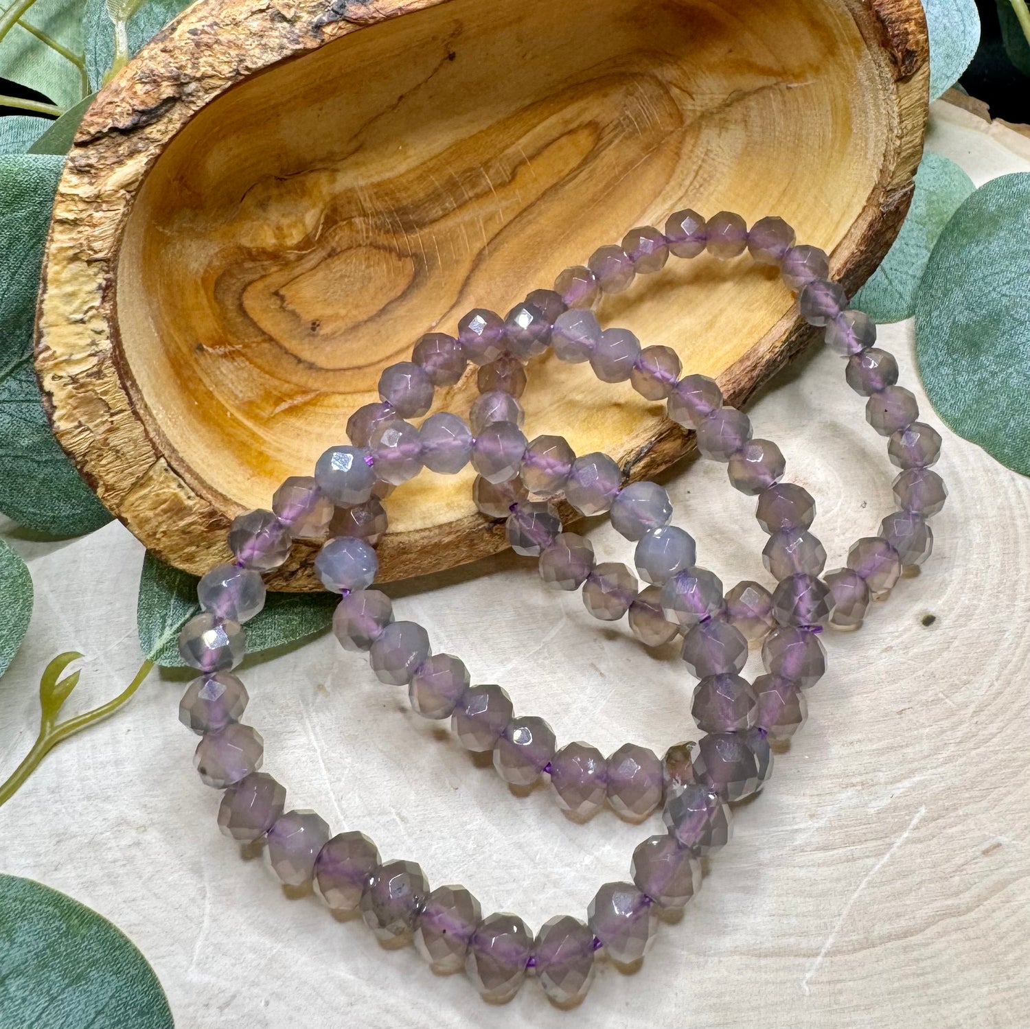 Faceted Lavender Rose Quartz 7mm Bracelets