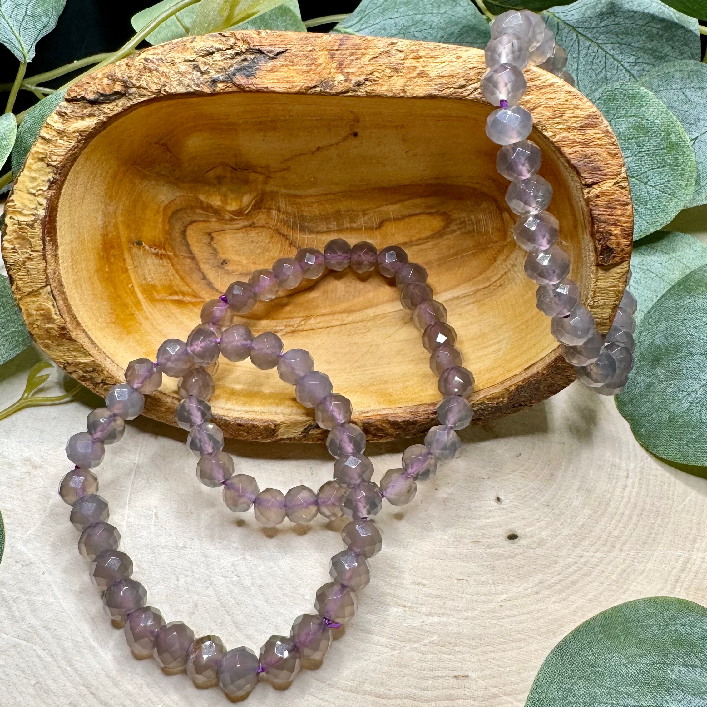 Faceted Lavender Rose Quartz 7mm Bracelets