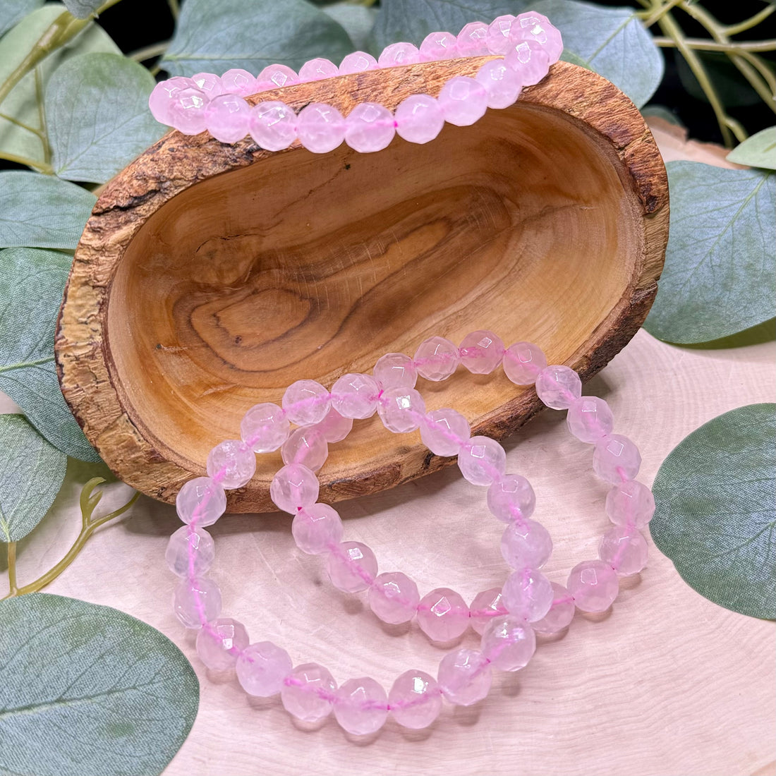 Faceted Rose Quartz 8mm Bracelets