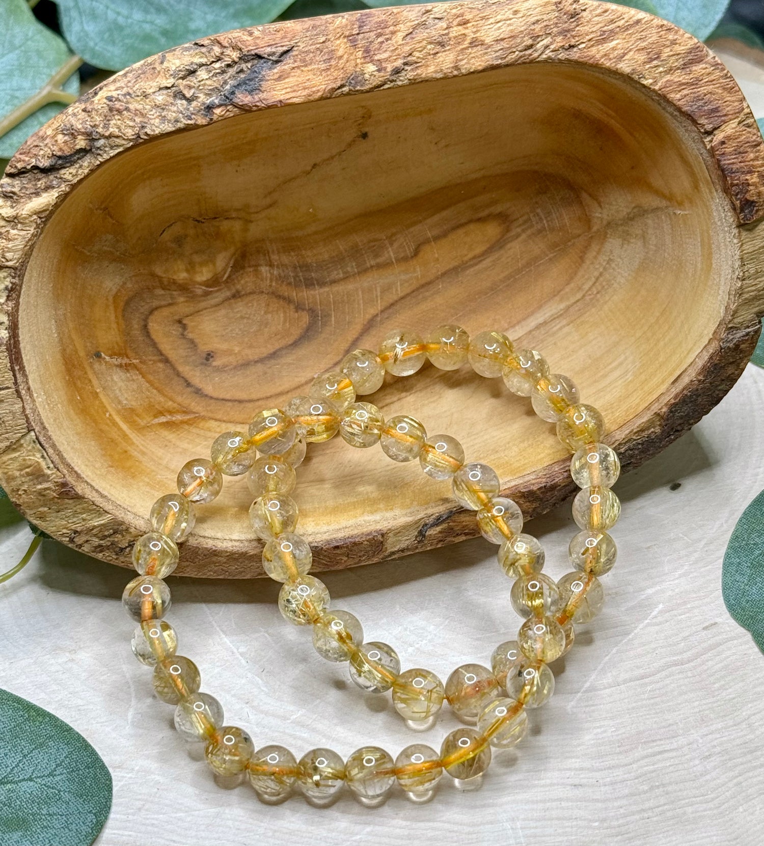 Rutilated Quartz 7mm Bracelet