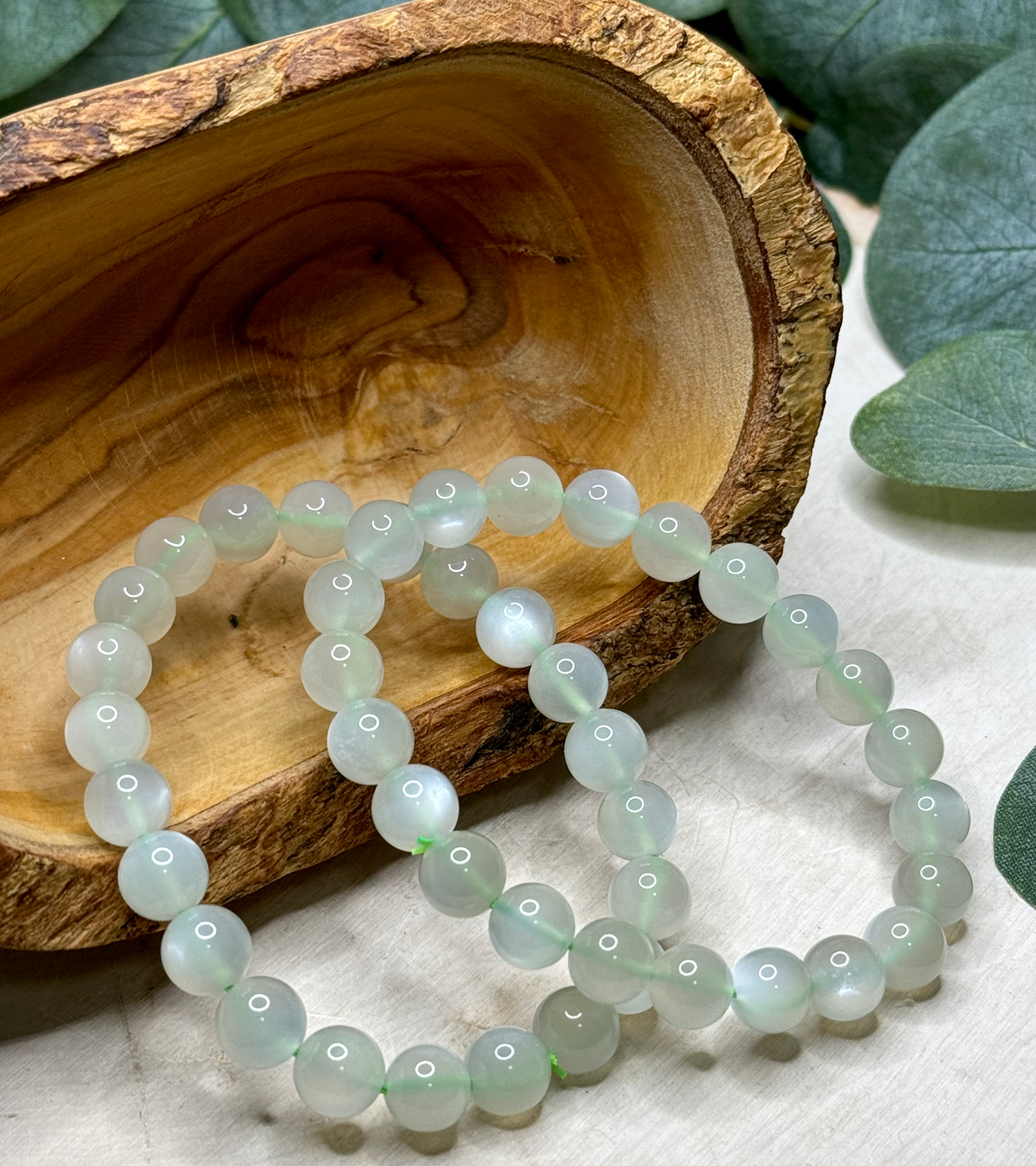 Green Moonstone 8mm Bracelets - Still Water Crystals