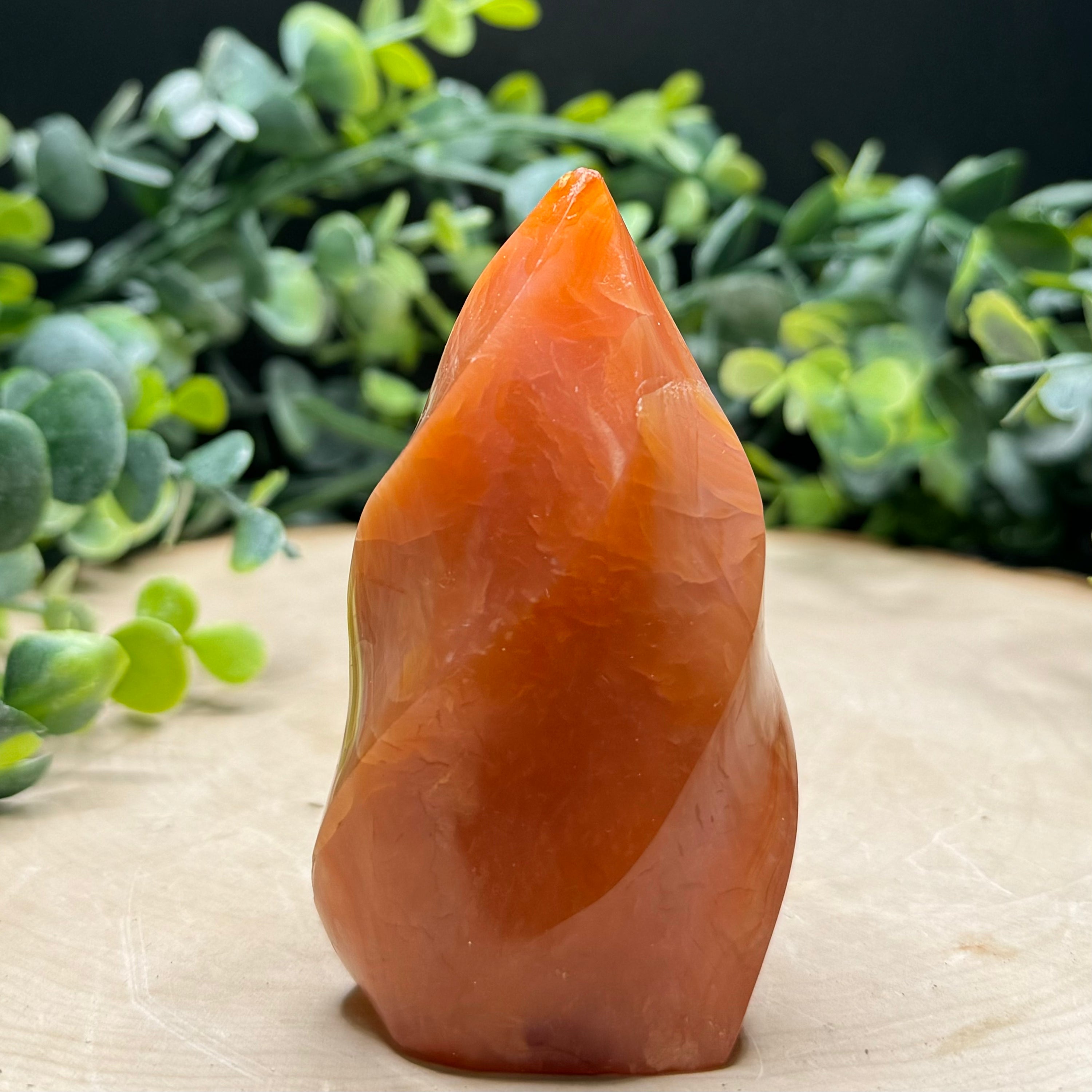 Carnelian Flame Carvings | Natural Polished Carnelian Flames | Red Agate Crystal Decor