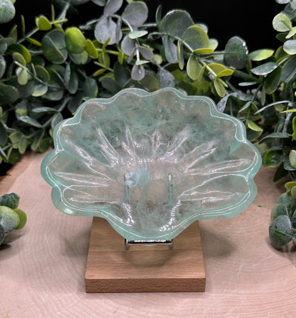 Fluorite Seashell Bowl | Crystal Jewelry Dish | Natural Stone Home Decor