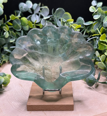 Fluorite Seashell Bowl | Crystal Jewelry Dish | Natural Stone Home Decor