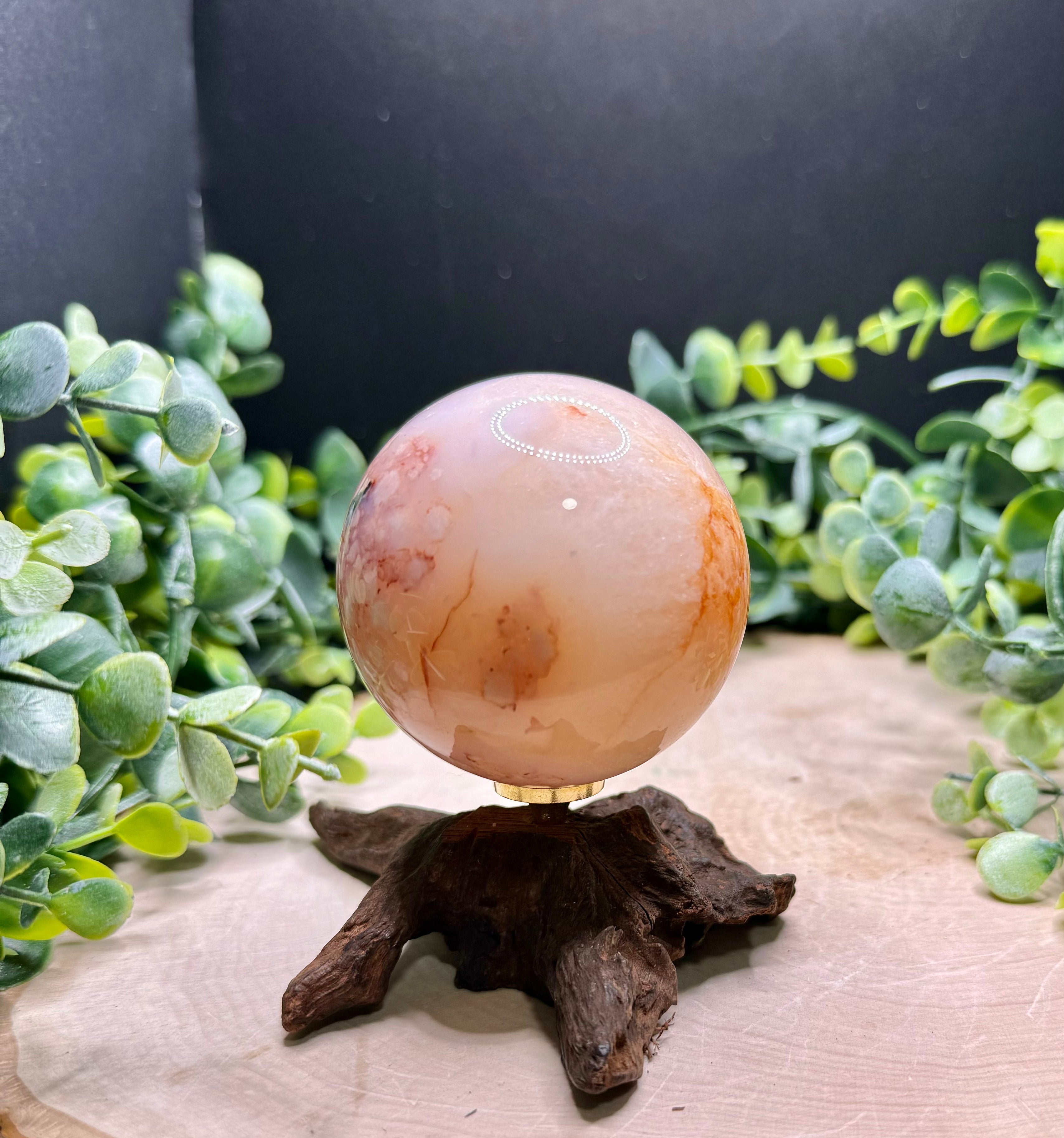 Carnelian Flower Agate Spheres