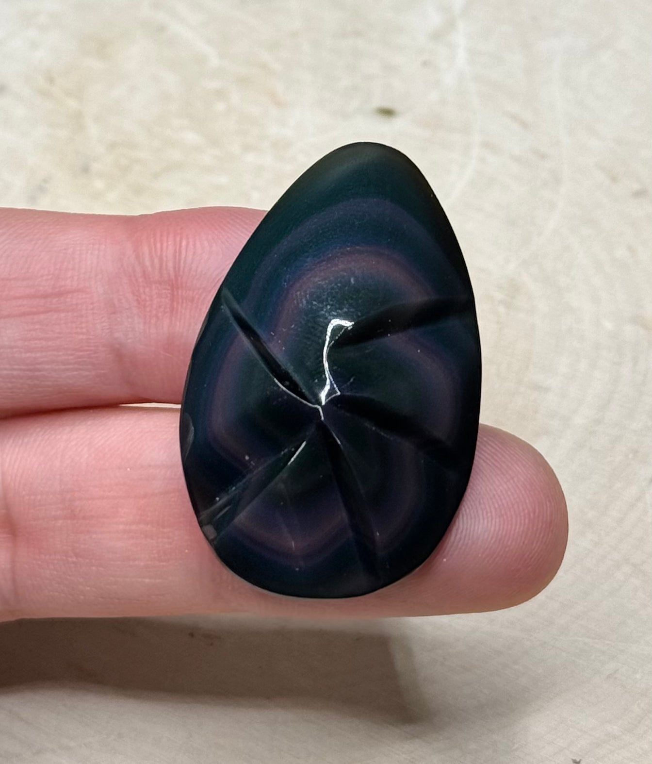 Rainbow Obsidian swirl Carvings/cabs from Mexico