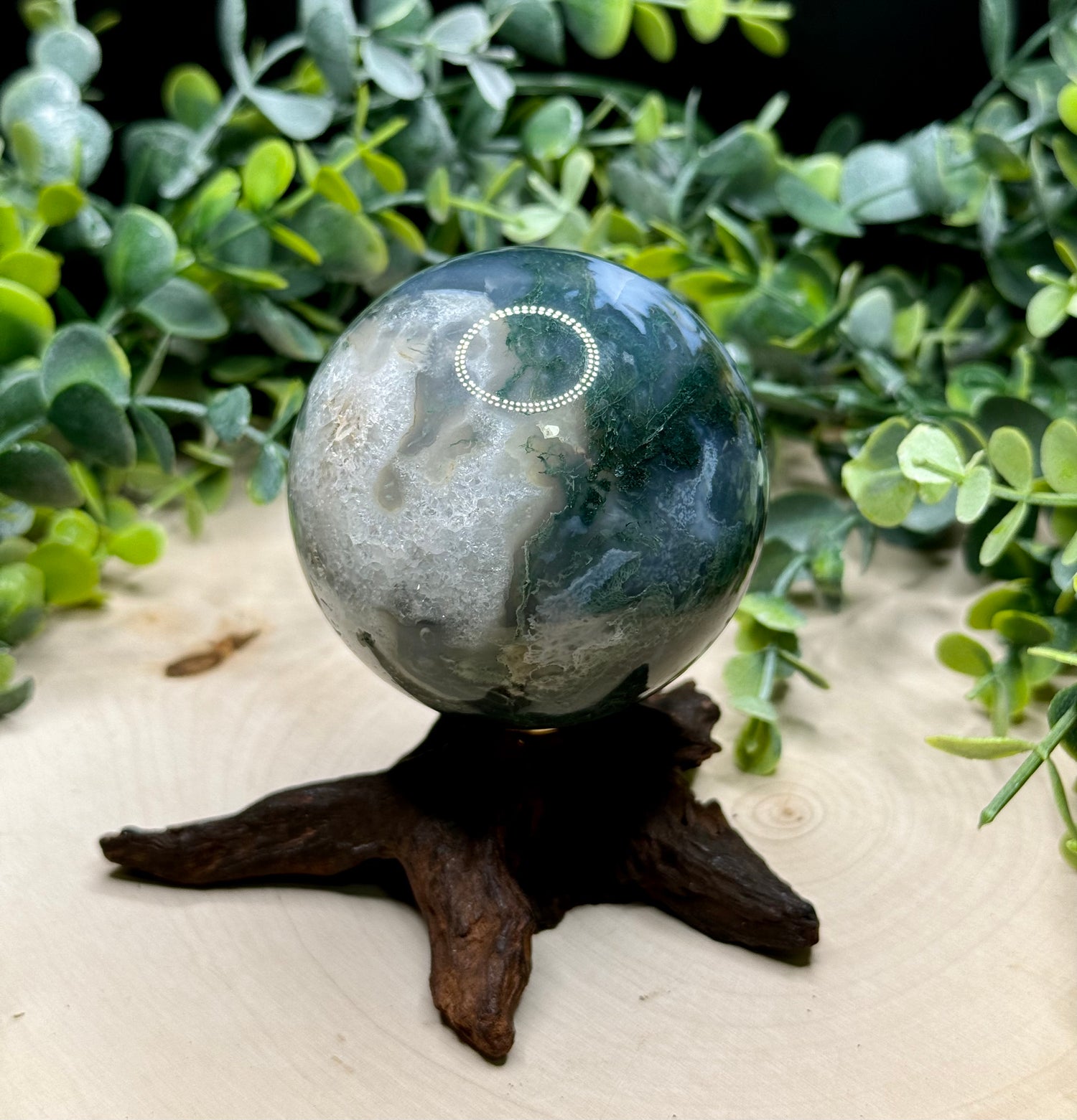 Moss Agate Medium Sphere