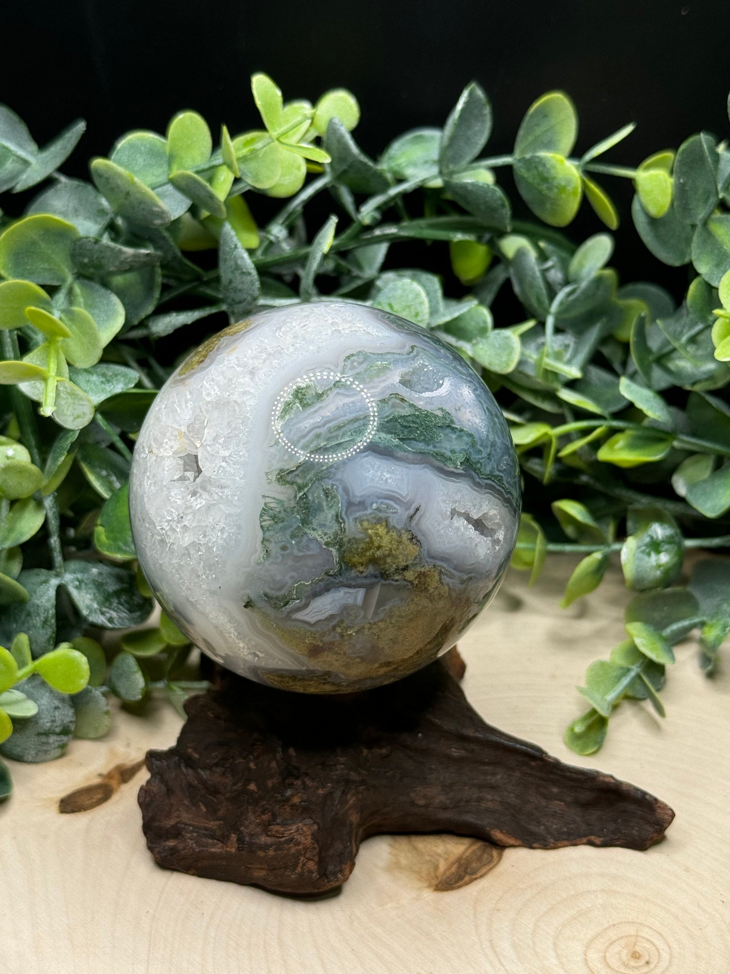 Druzy Moss Agate Spheres