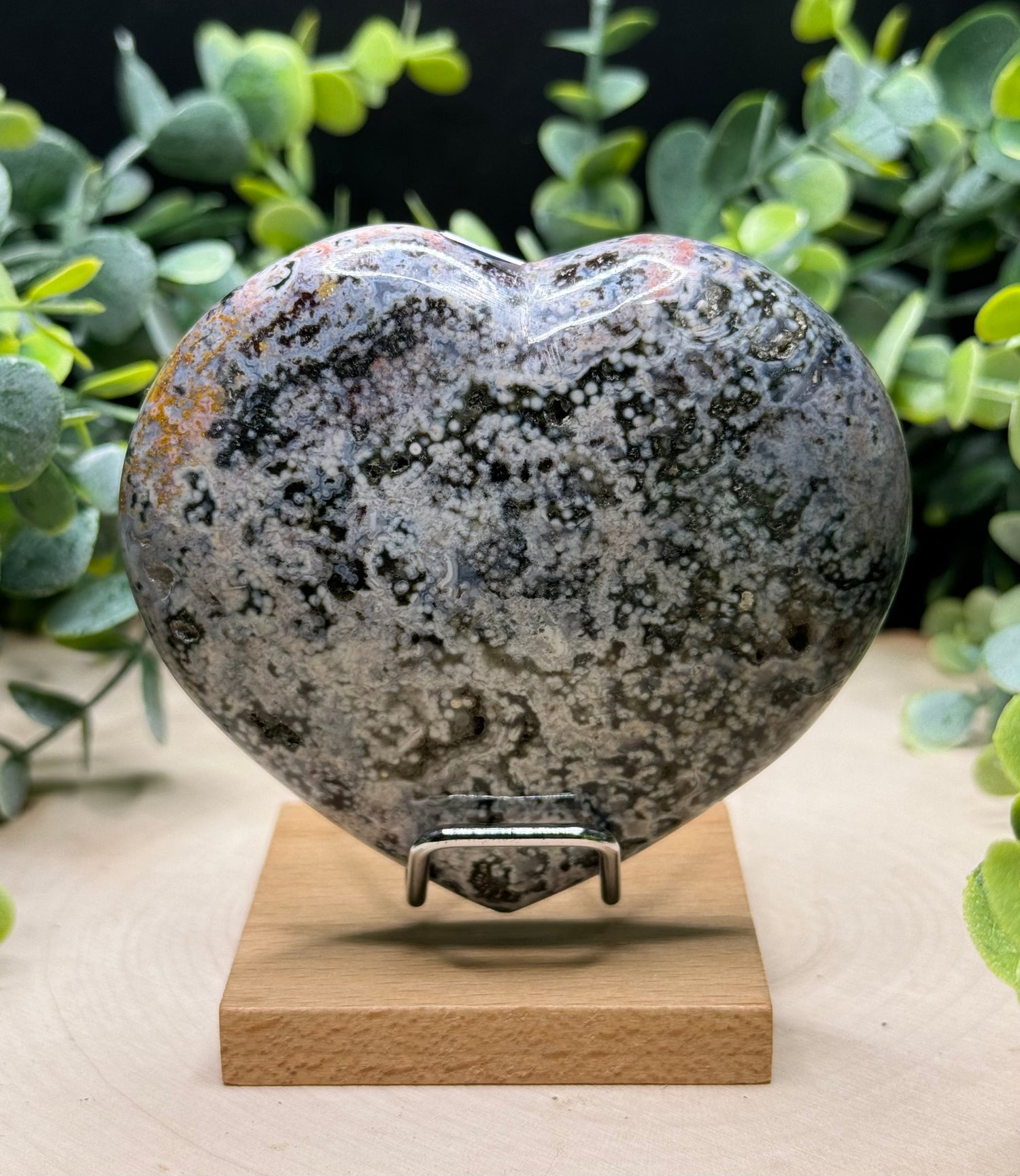 Sea Jasper Heart Carvings