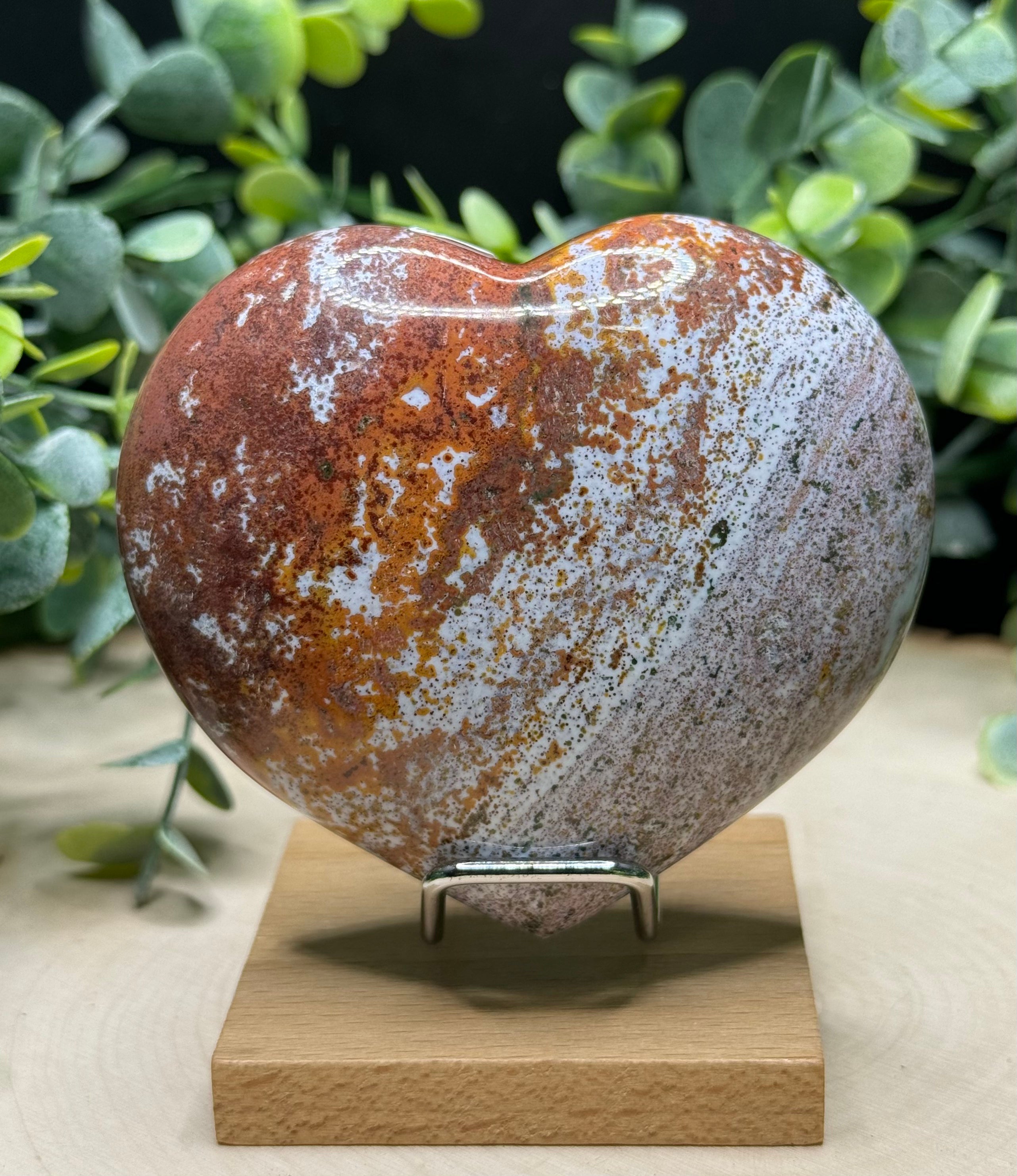 Sea Jasper Heart Carvings