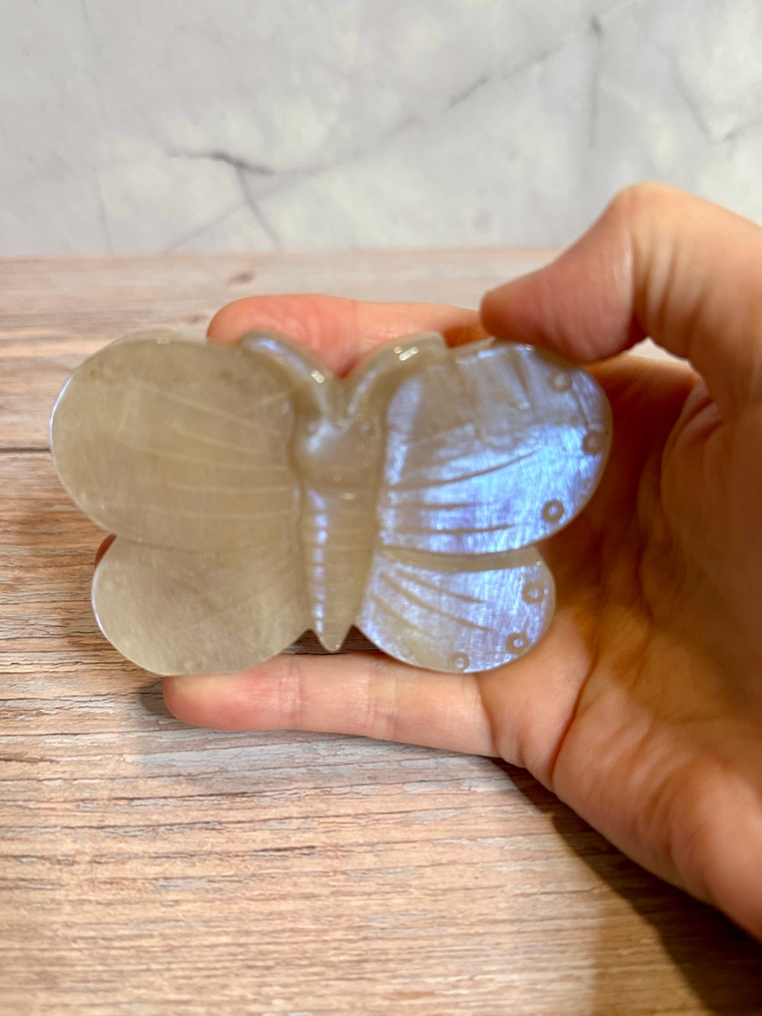 Moonstone Butterfly Carving