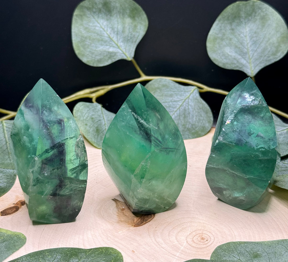 Mini Fluorite Flame Carvings