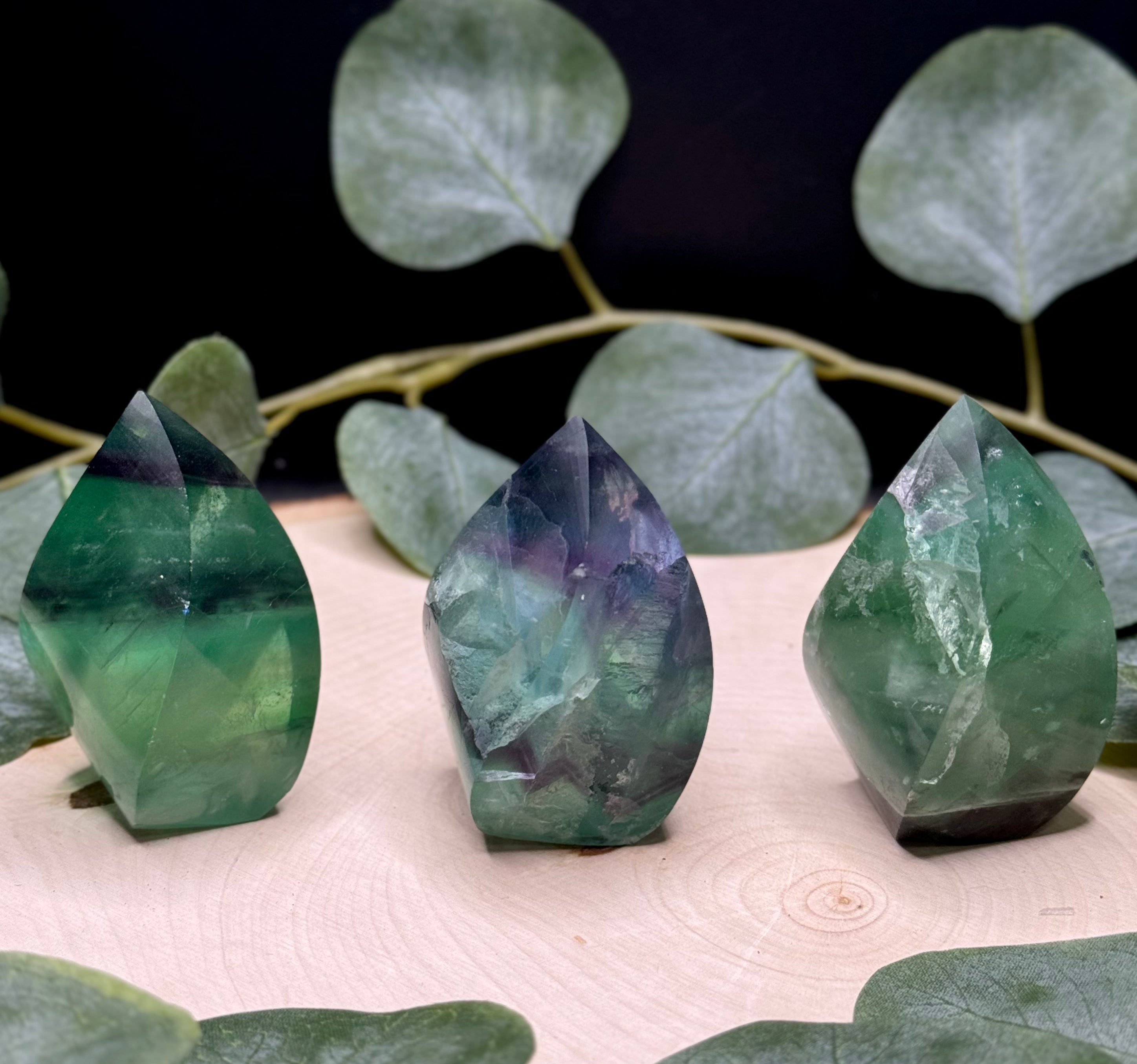 Mini Fluorite Flame Carvings