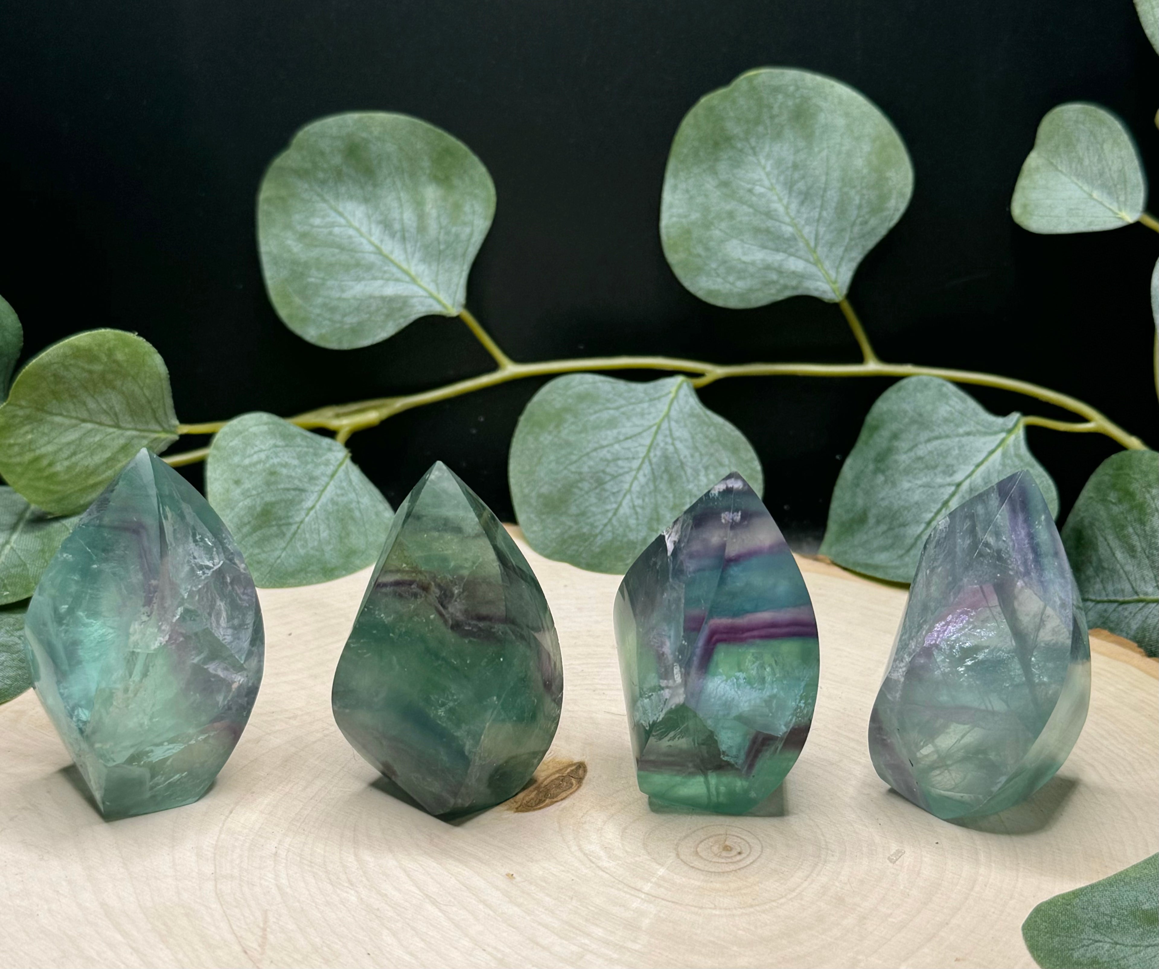 Mini Fluorite Flame Carvings