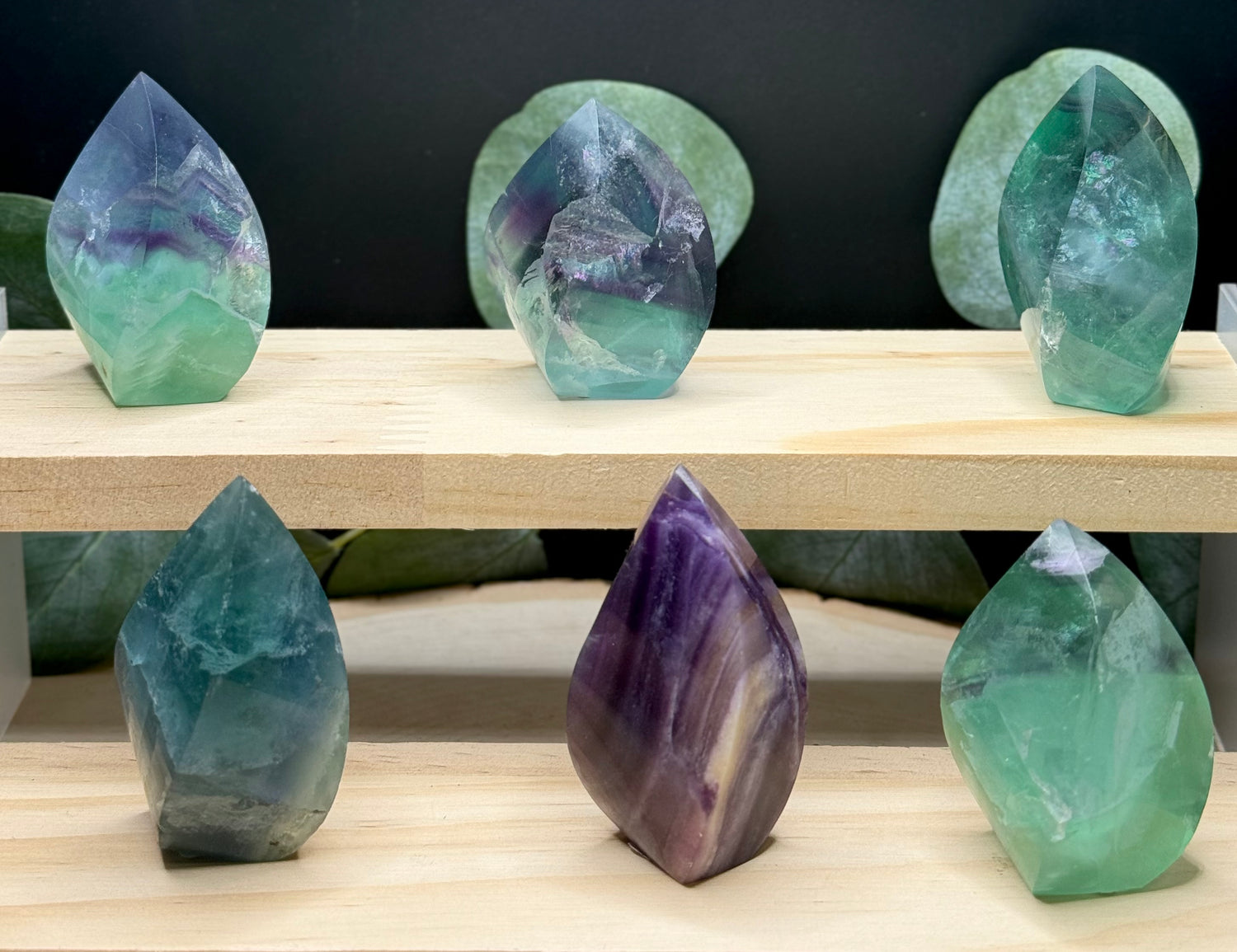 Mini Fluorite Flame Carvings